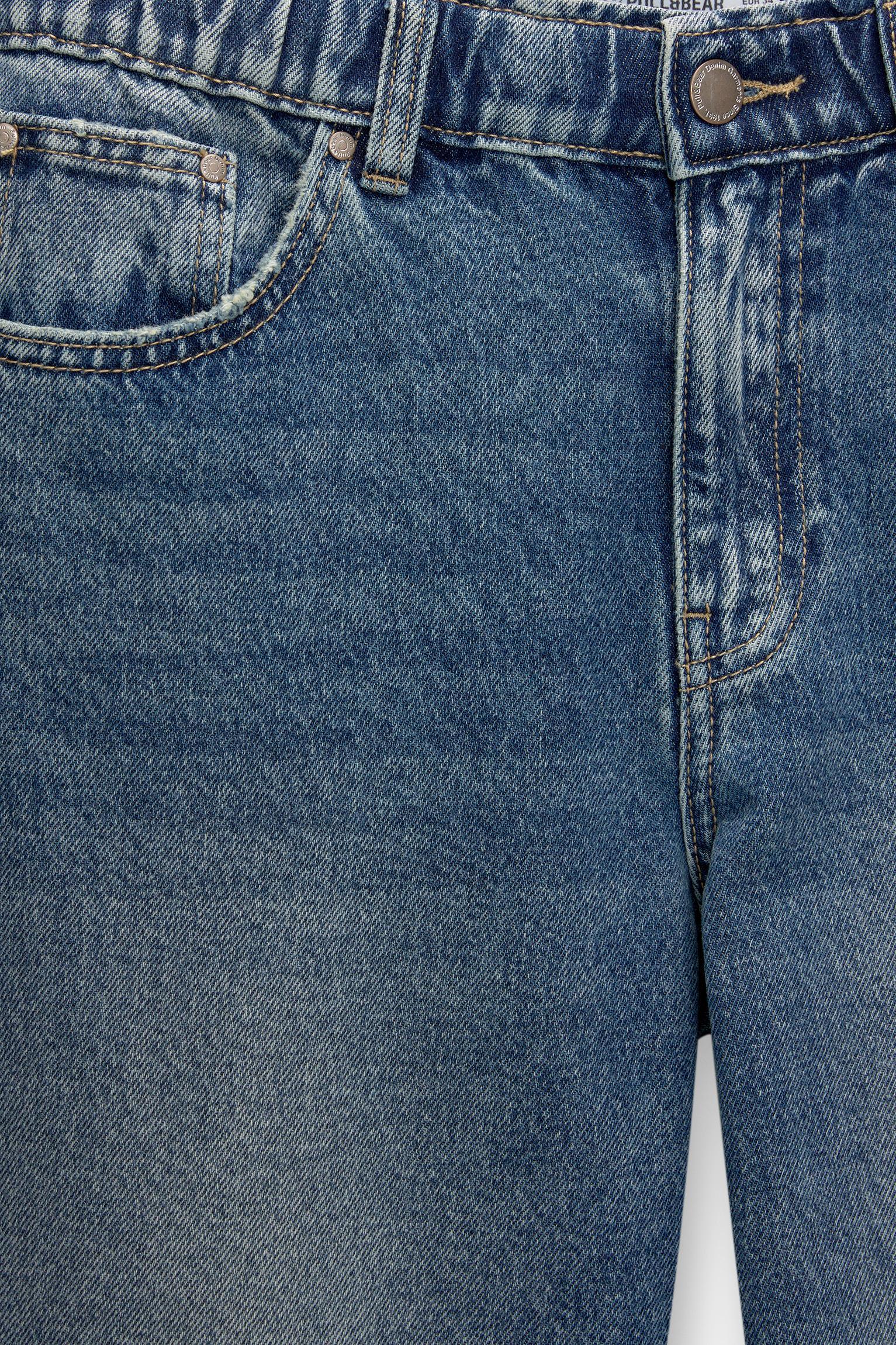 Wide leg baggy jeans with elastic waistband Product Image