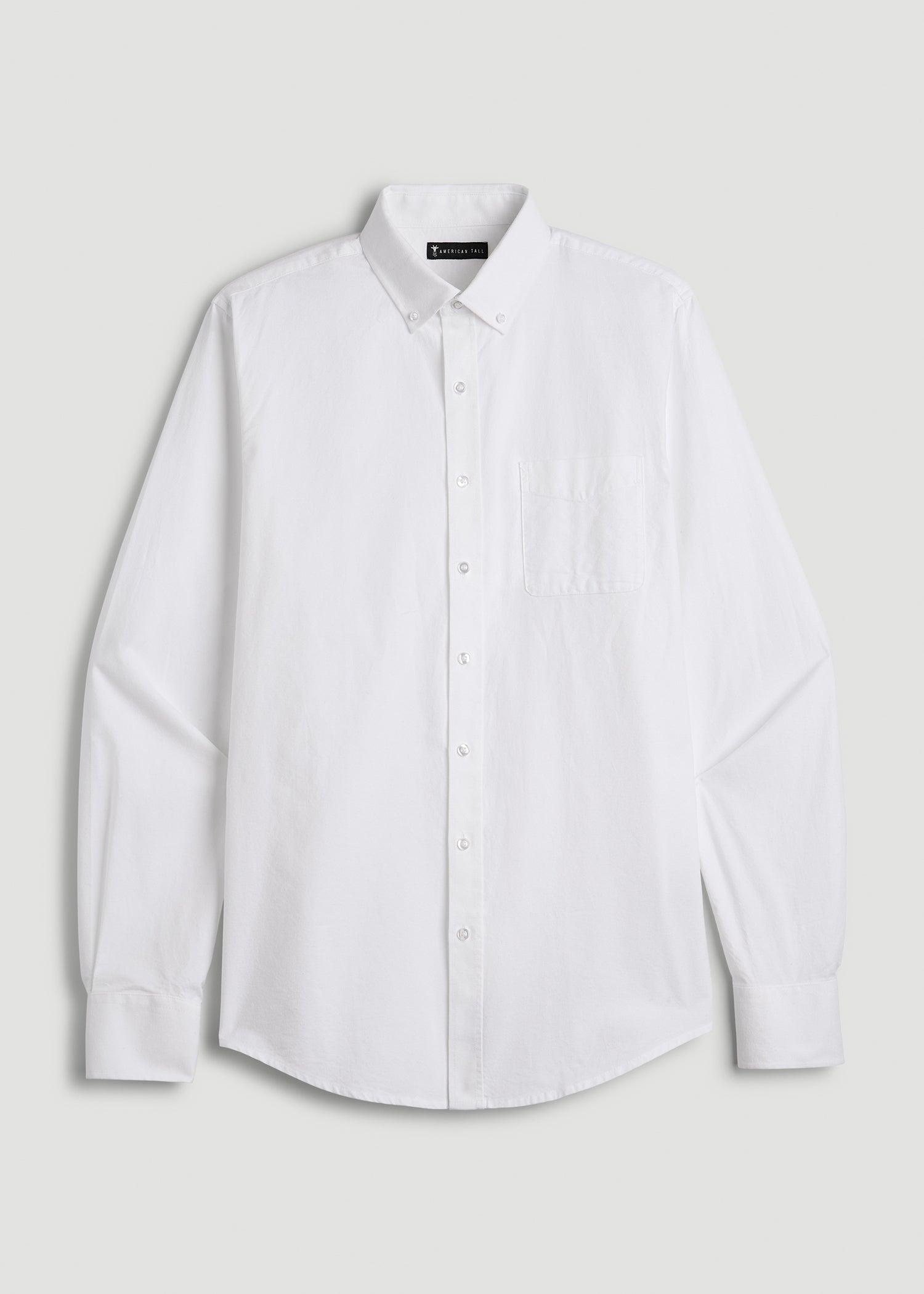Washed Oxford Shirt for Tall Men in White Male Product Image