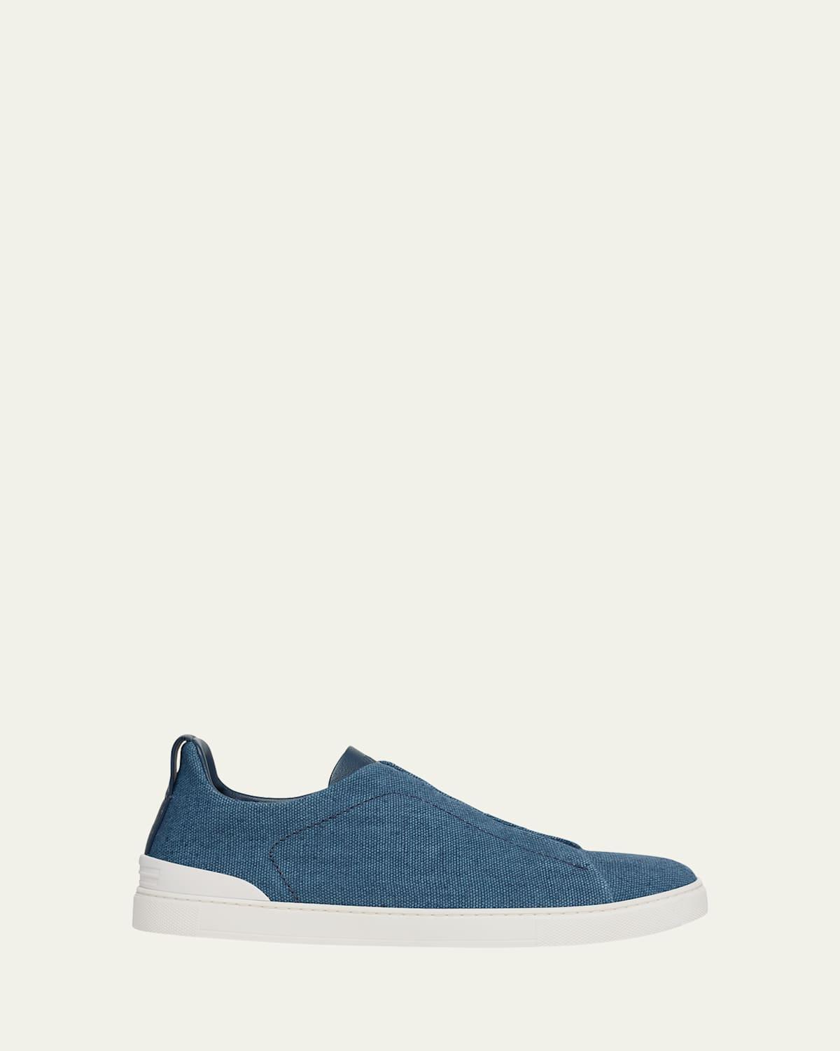 Mens Triple Stitch Linen Slip-On Sneakers Product Image