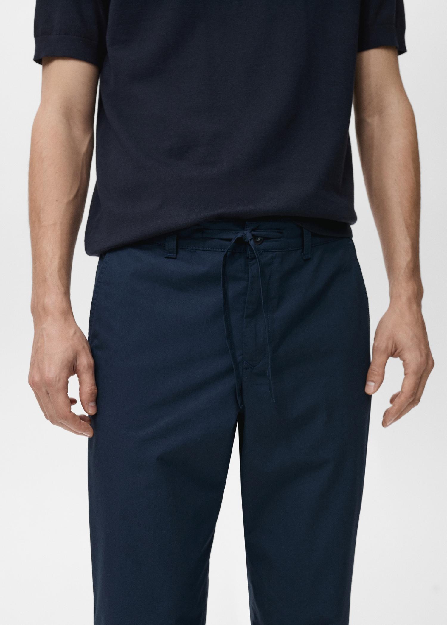 Poplin cotton pants - Men | MANGO USA Product Image