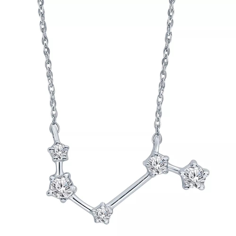 Sterling Silver 1/5 Carat T.W. Diamond Constellation Necklace, Women's, Size: 18", Scorpio Product Image