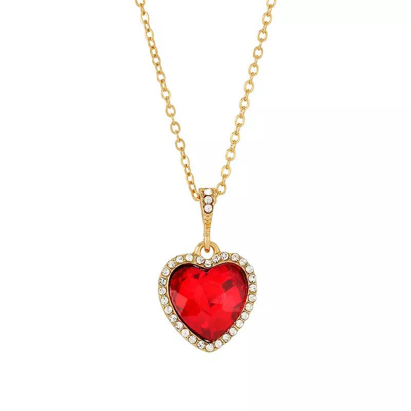 1928 Heart Necklace, Women's, Red Product Image