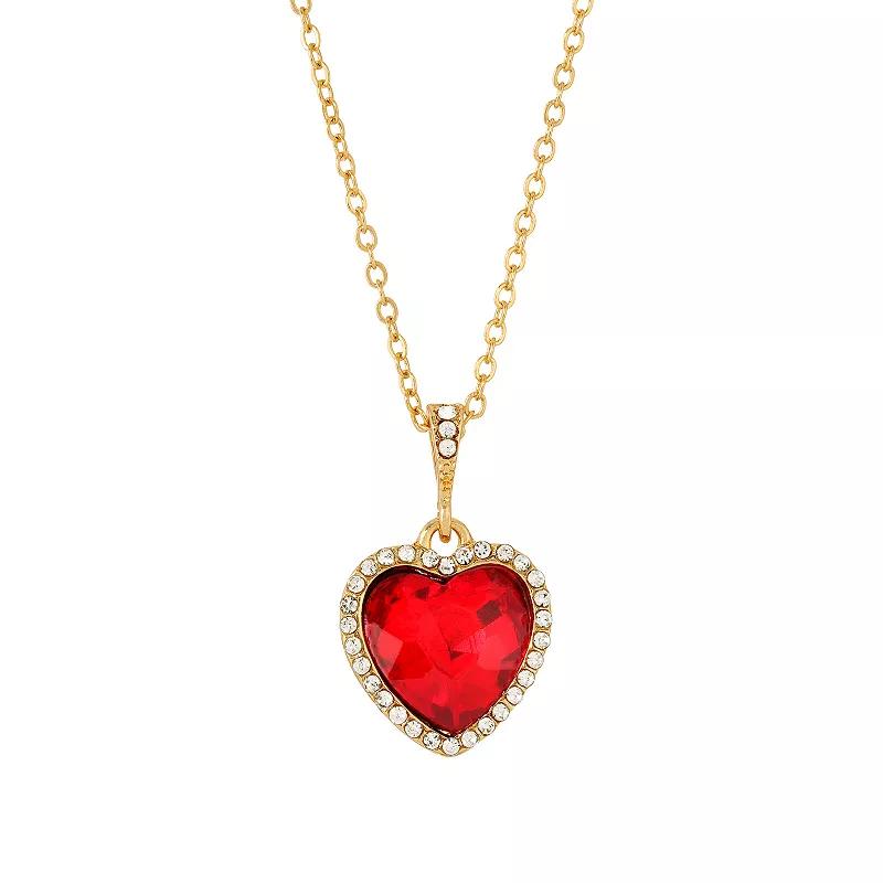 1928 Heart Necklace, Women's, Red Product Image