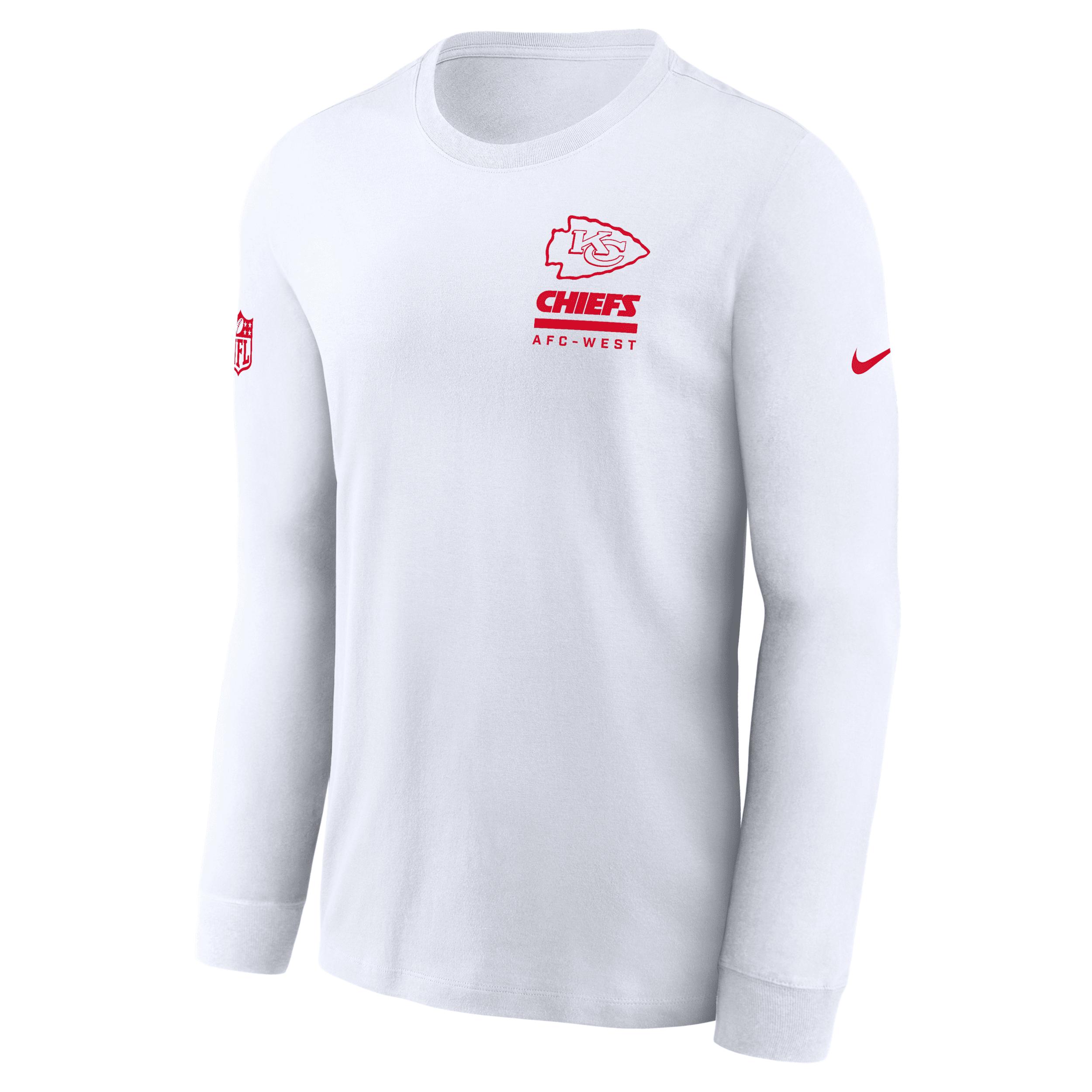 Kansas City Chiefs Sideline Team Issue Nike Mens Dri-FIT NFL Long-Sleeve T-Shirt | 02EW10A7G-2ZH Product Image