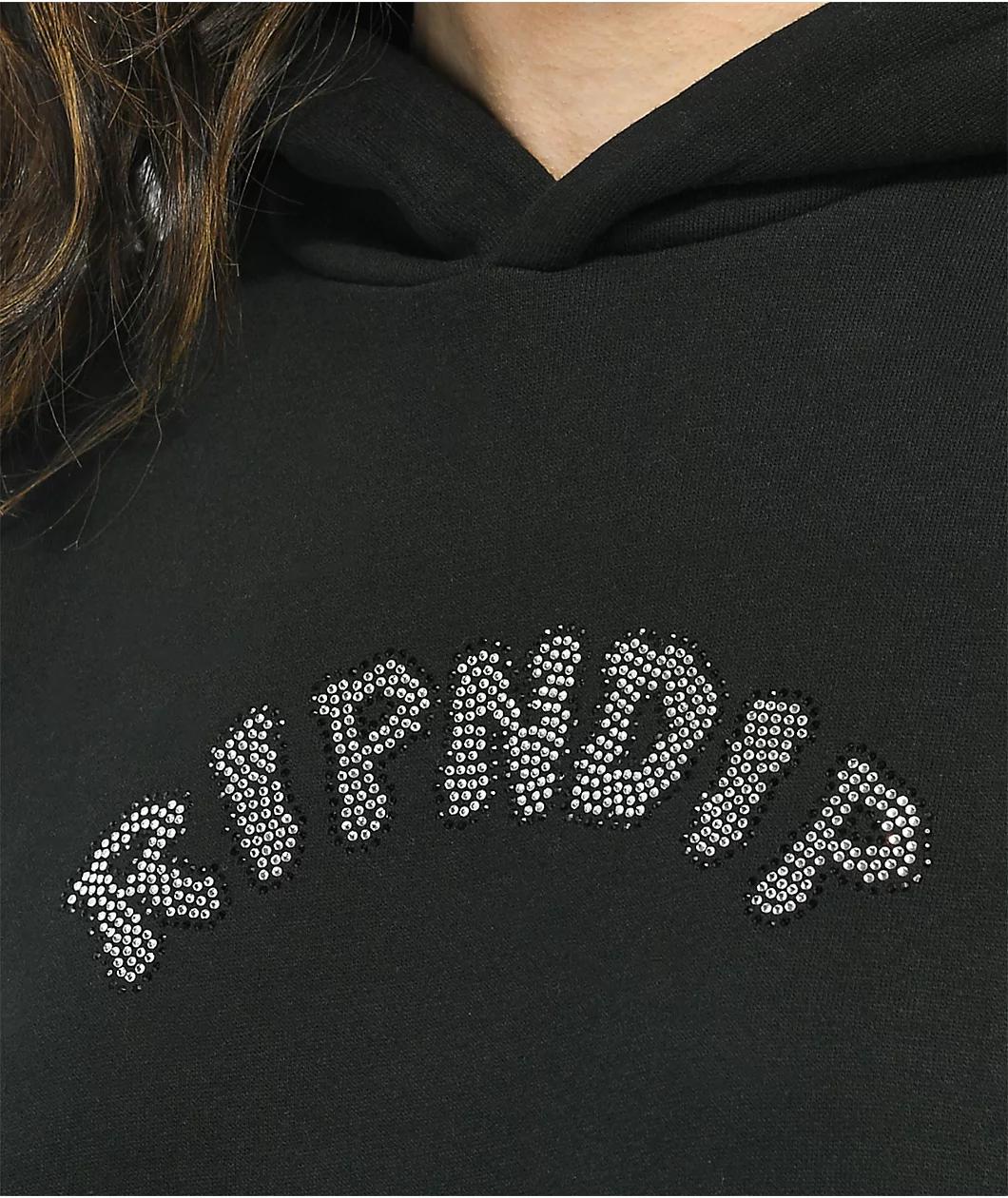 RIPNDIP Sent From Heck Black Rhinestone Hoodie Product Image