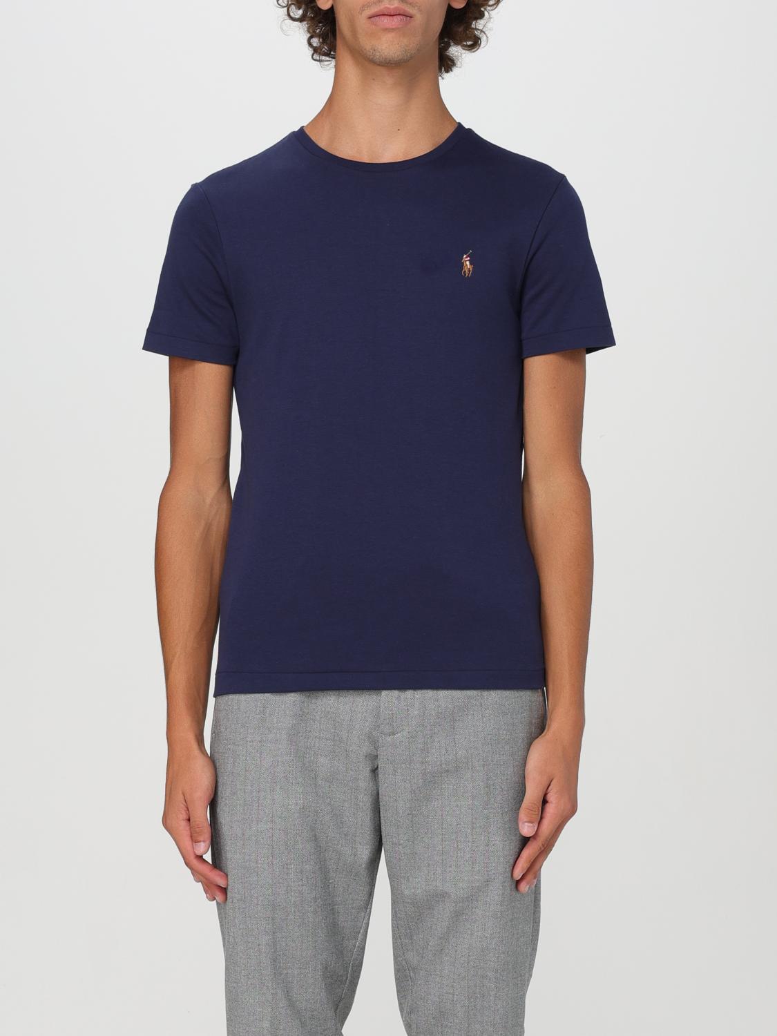 POLO RALPH LAUREN Slim-fit Logo-embroidered Cotton-jersey T-shirt In Navy Product Image