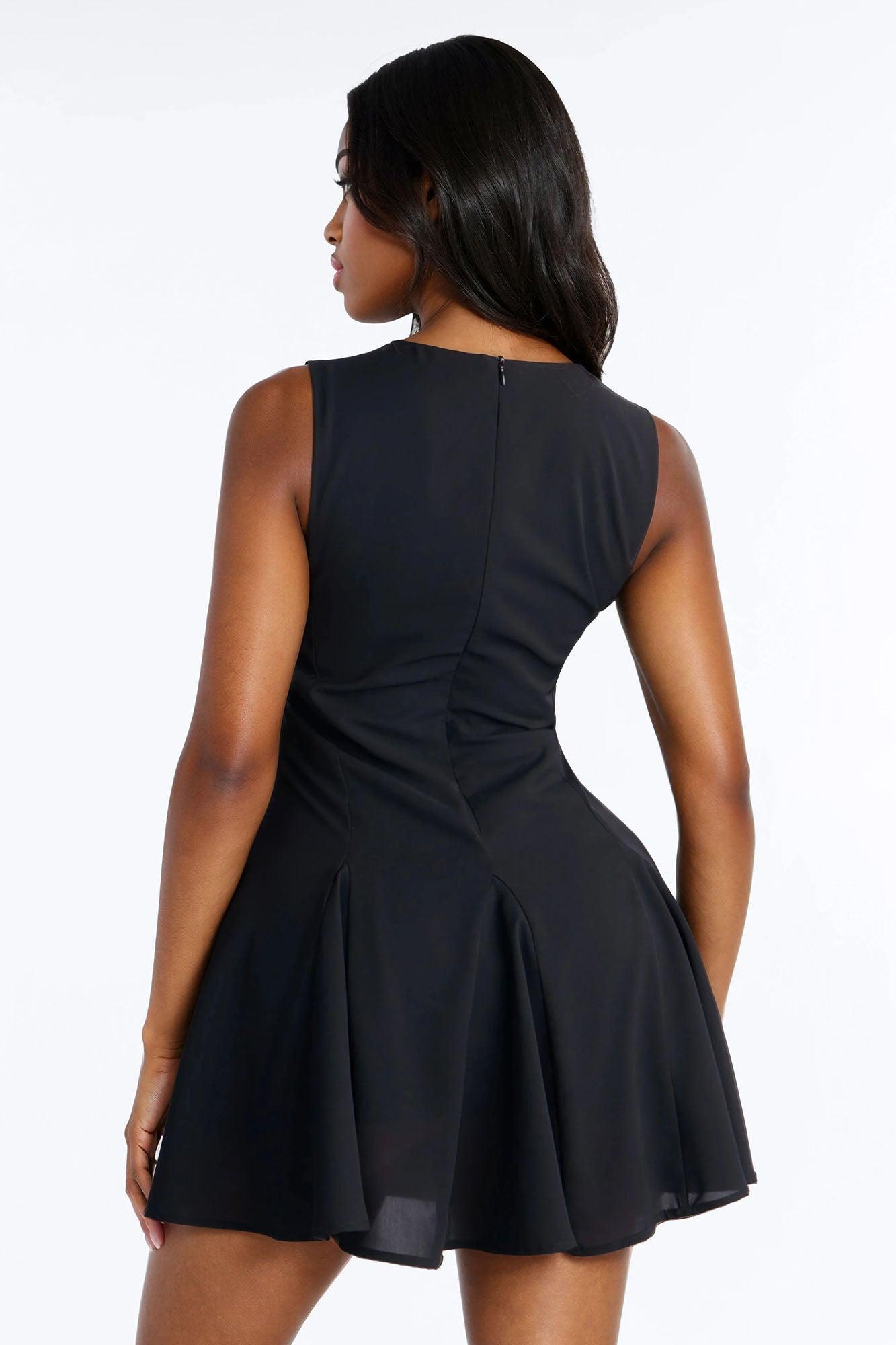 Margaret Sleeveless Mini Dress - Black Female Product Image