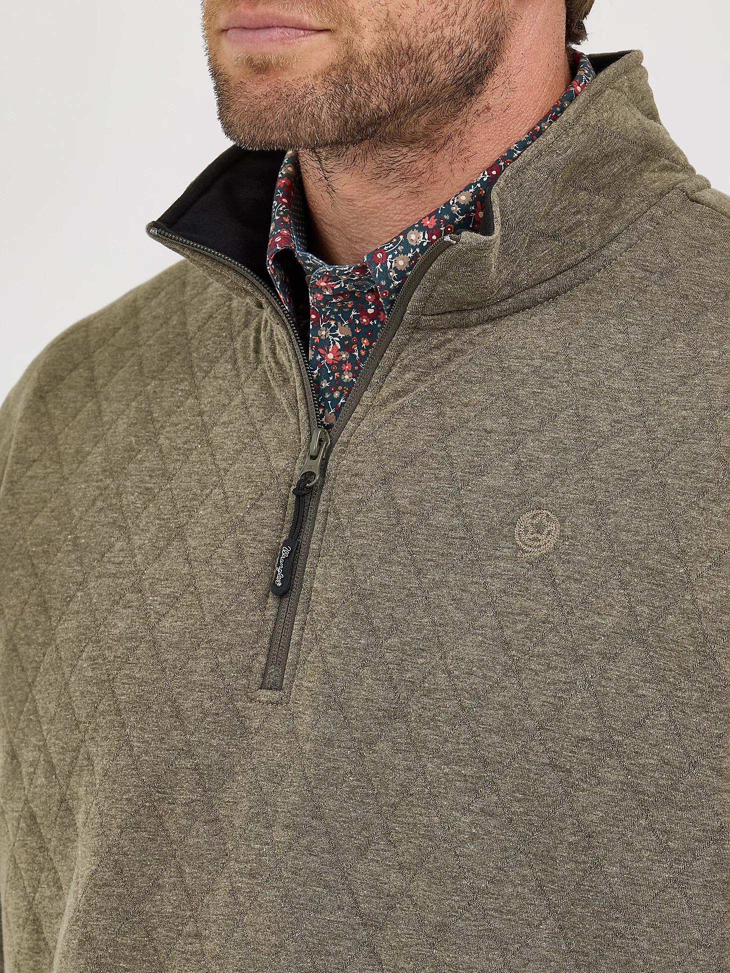 Men's George Strait Quarter-Zip Quilted Pullover in Olive Product Image