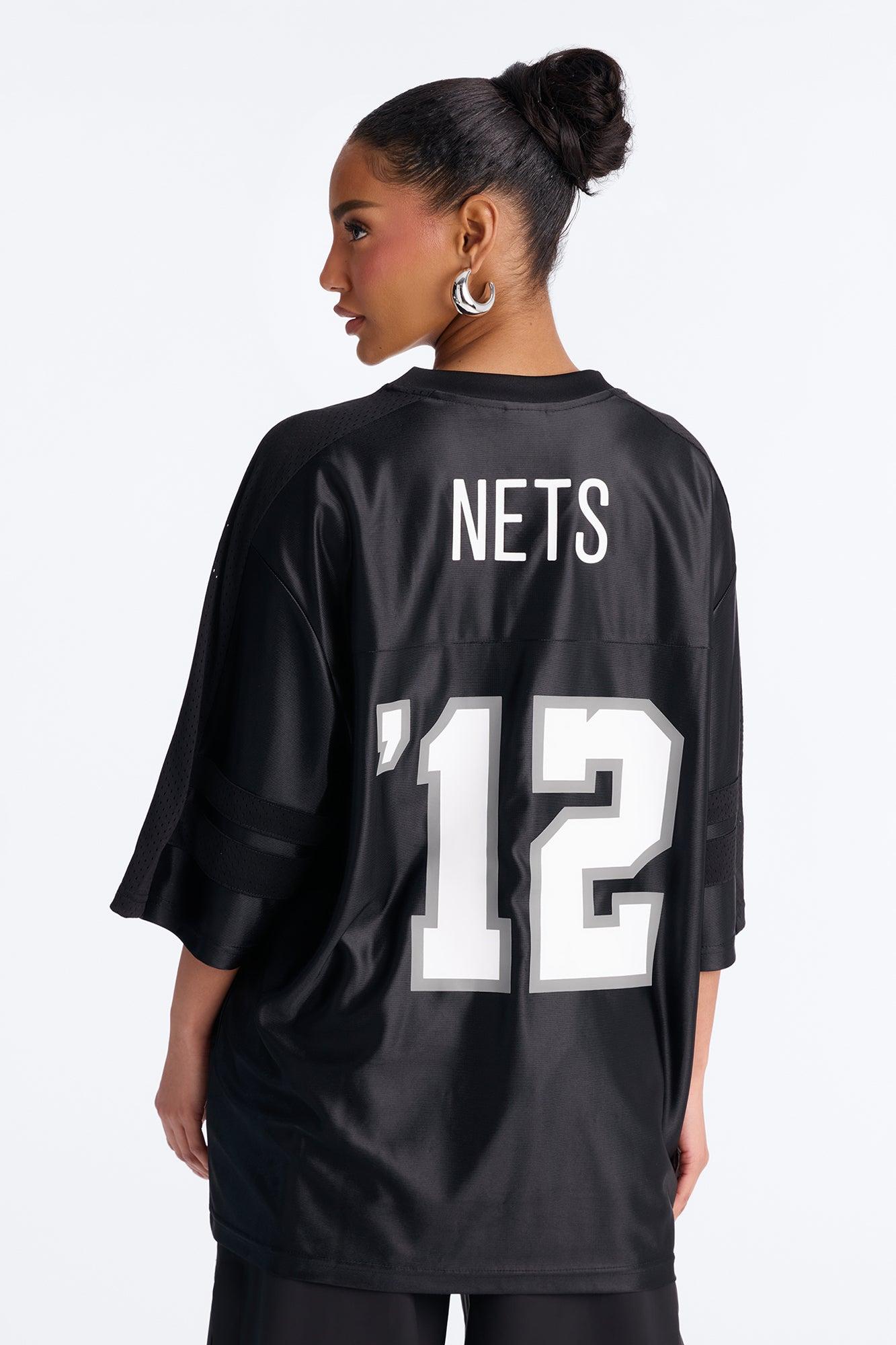 NBA Nets Oversized Mesh Tee - Black Female Product Image