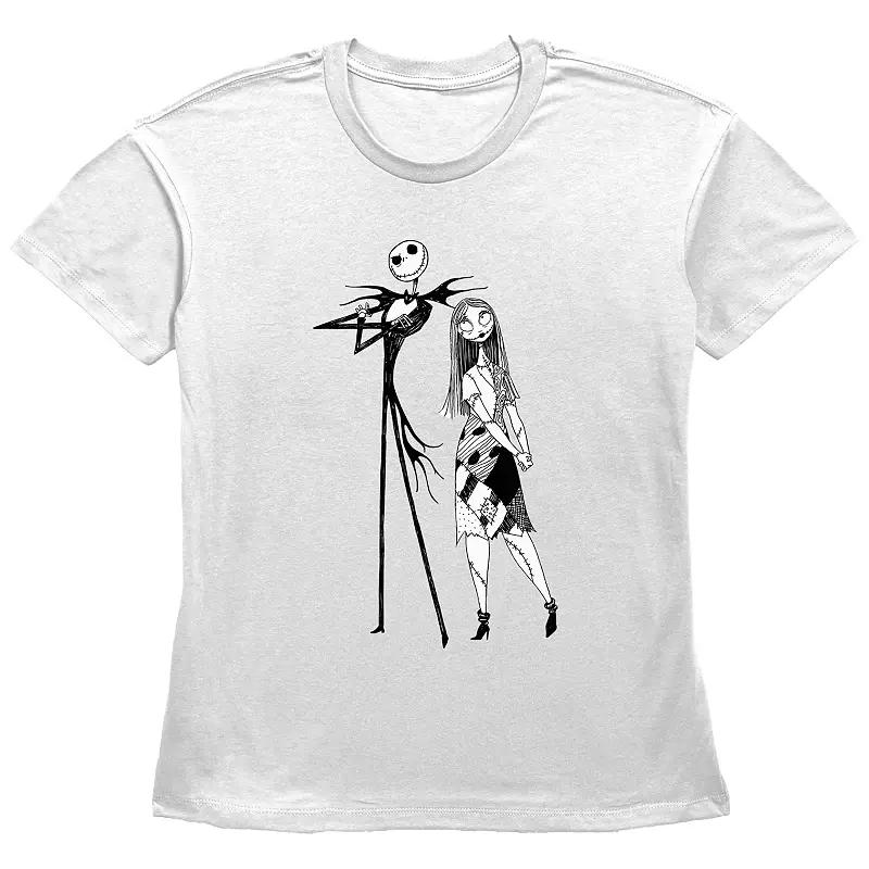 Disney's The Nightmare Before Christmas Juniors' Jack And Sally Graphic Tee, Women's,  Product Image