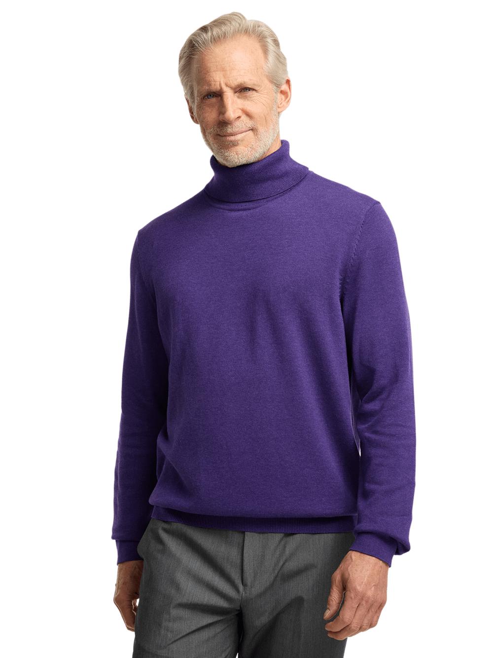 Supima Cotton Turtleneck - Purple Product Image