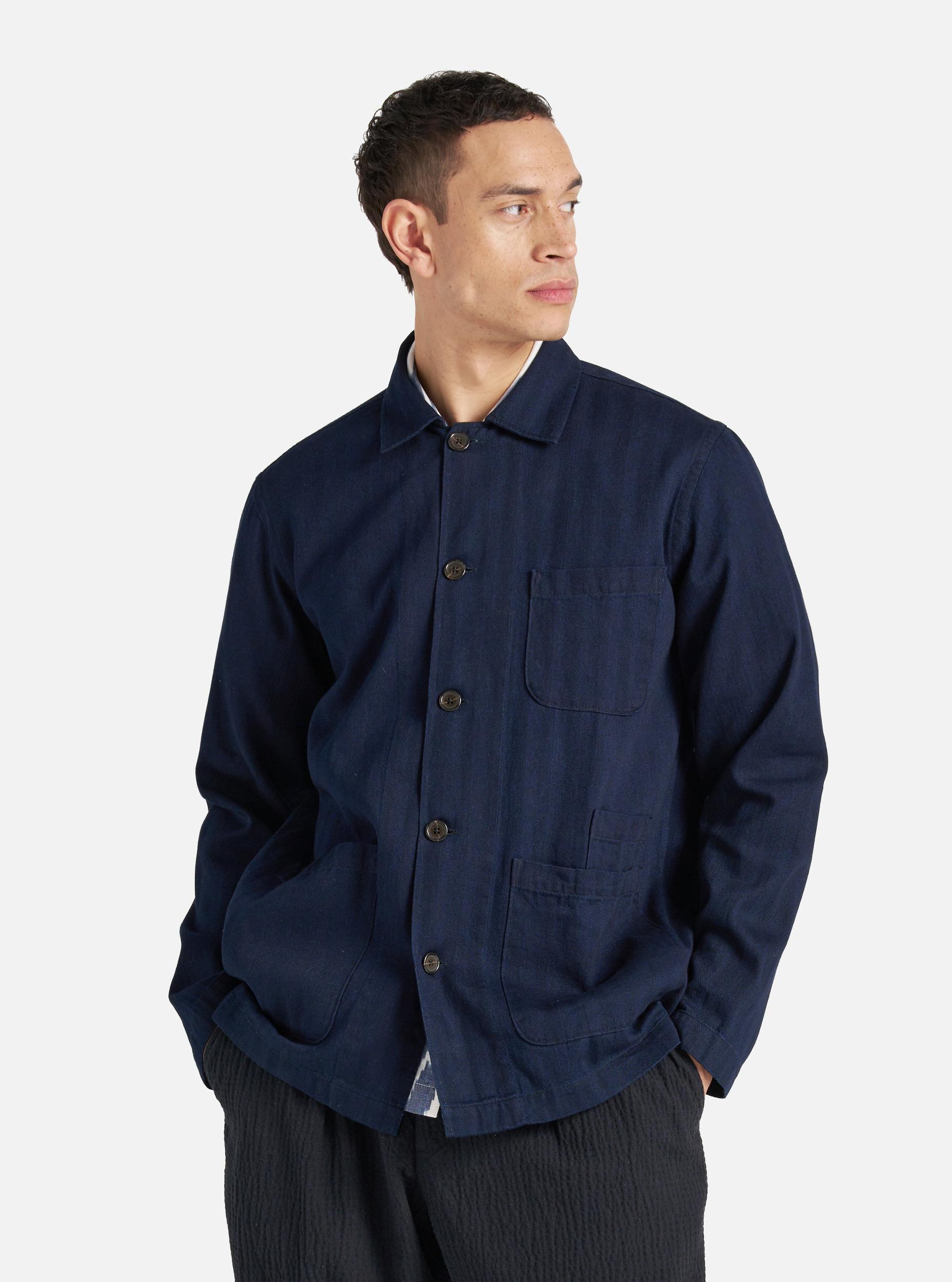 Indigo Herringbone Denim Bakers Overshirt Product Image