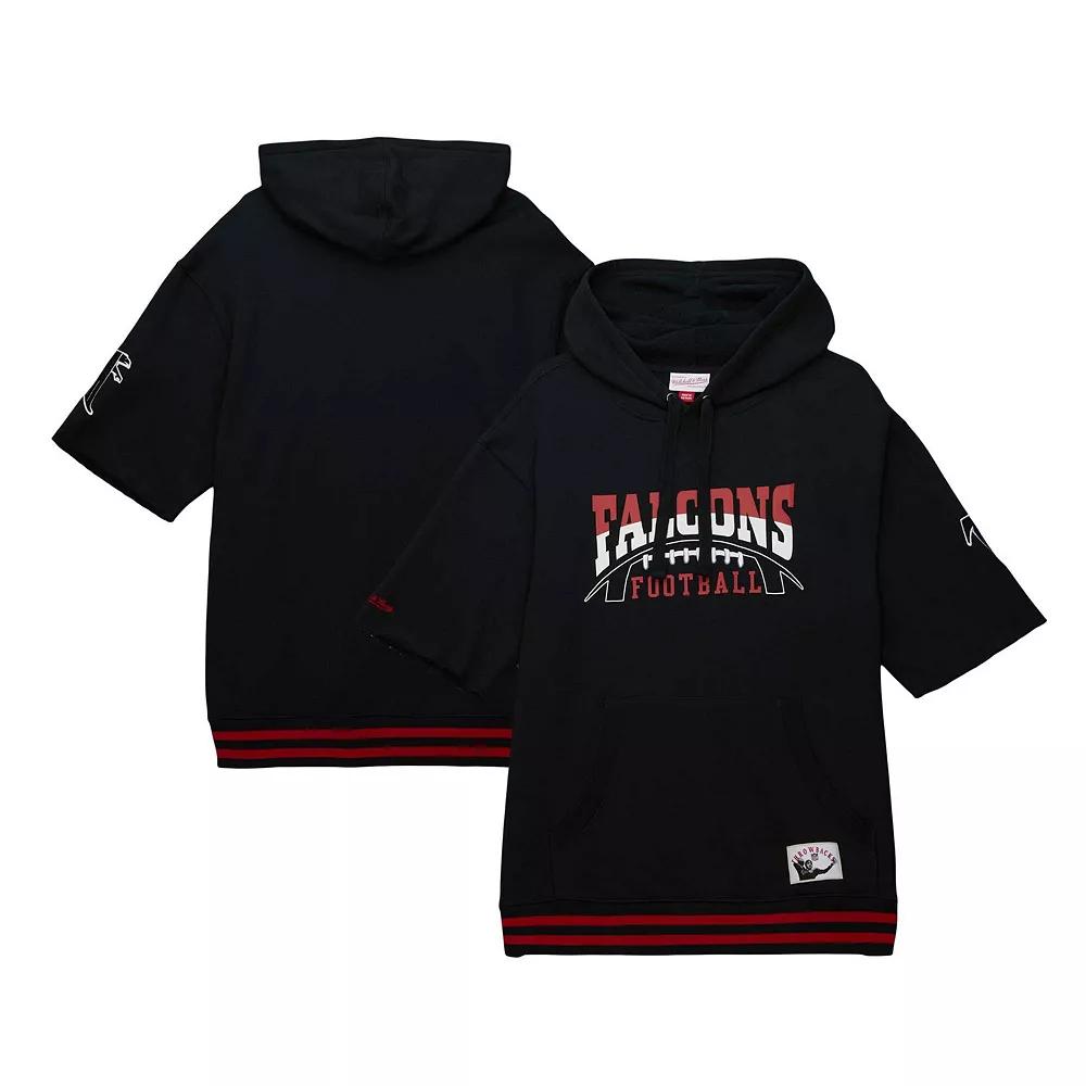 Men's Mitchell & Ness Black Atlanta Falcons Pre-Game Short Sleeve Pullover Hoodie,  Product Image