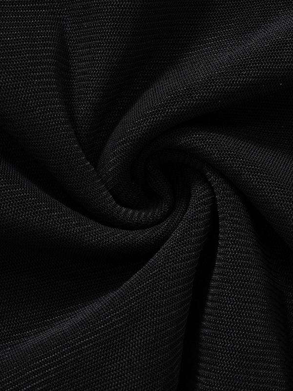 Black Paneled Mesh Bandeau Top Product Image