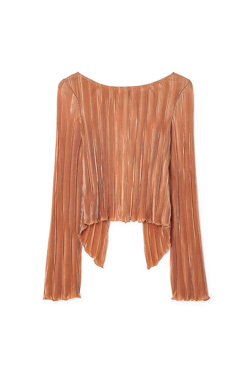 Back Tie Strap Long Sleeve Top Product Image