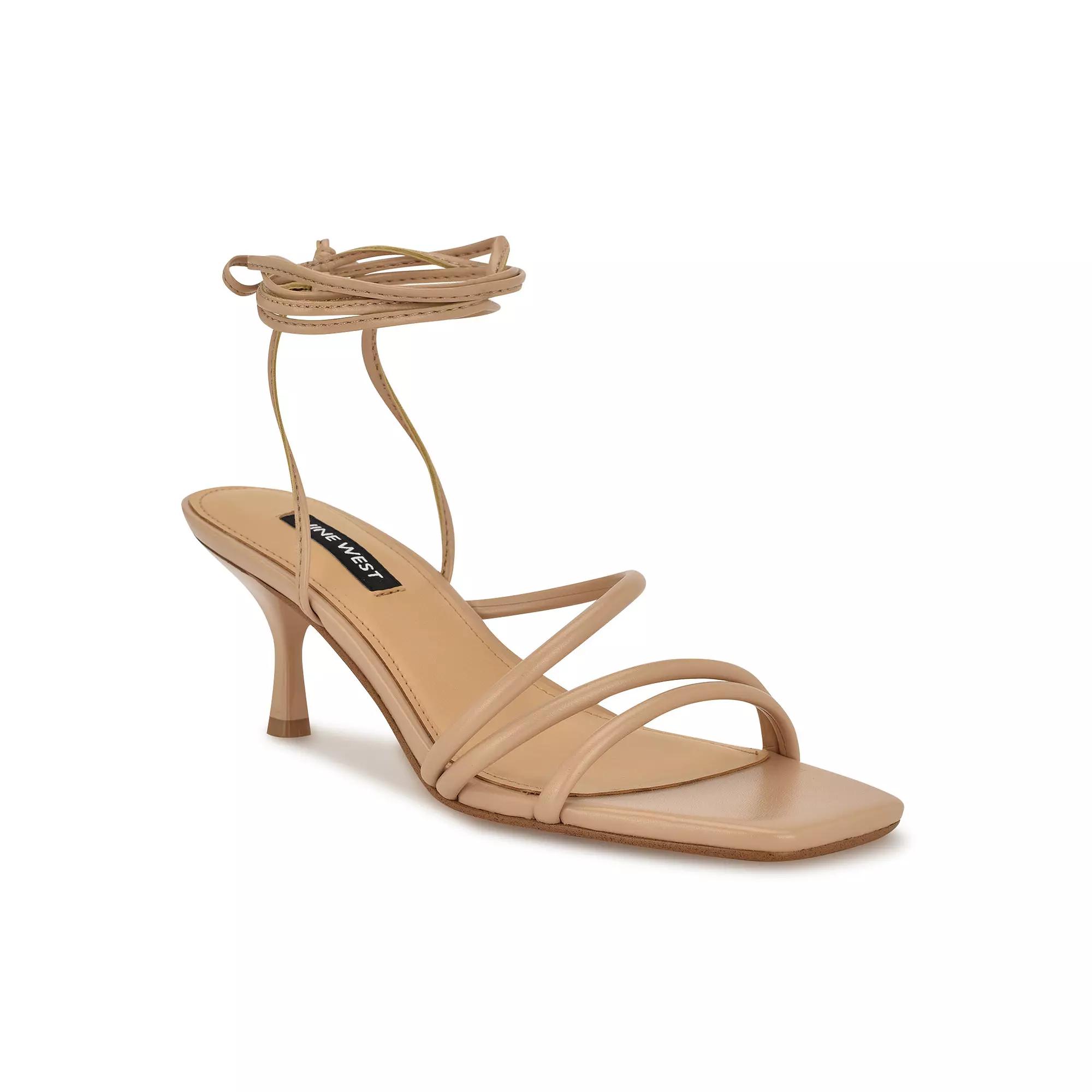 Nine West Hendy Square Toe Tapered Heel Women's Dress Sandals, Size: 12, Light Natural Product Image