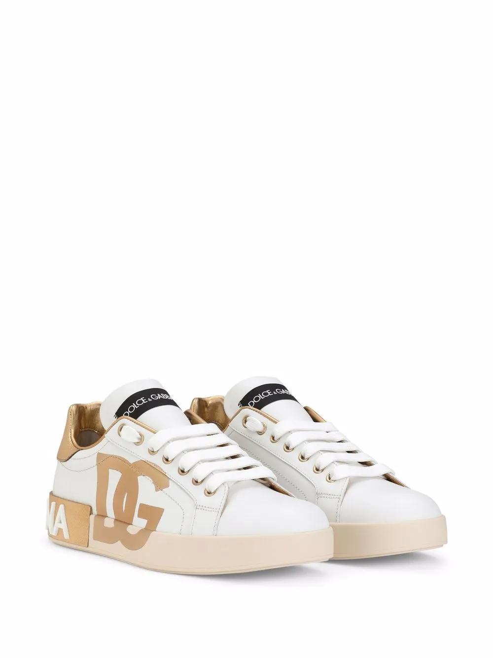 Portofino logo-print leather sneakers Product Image