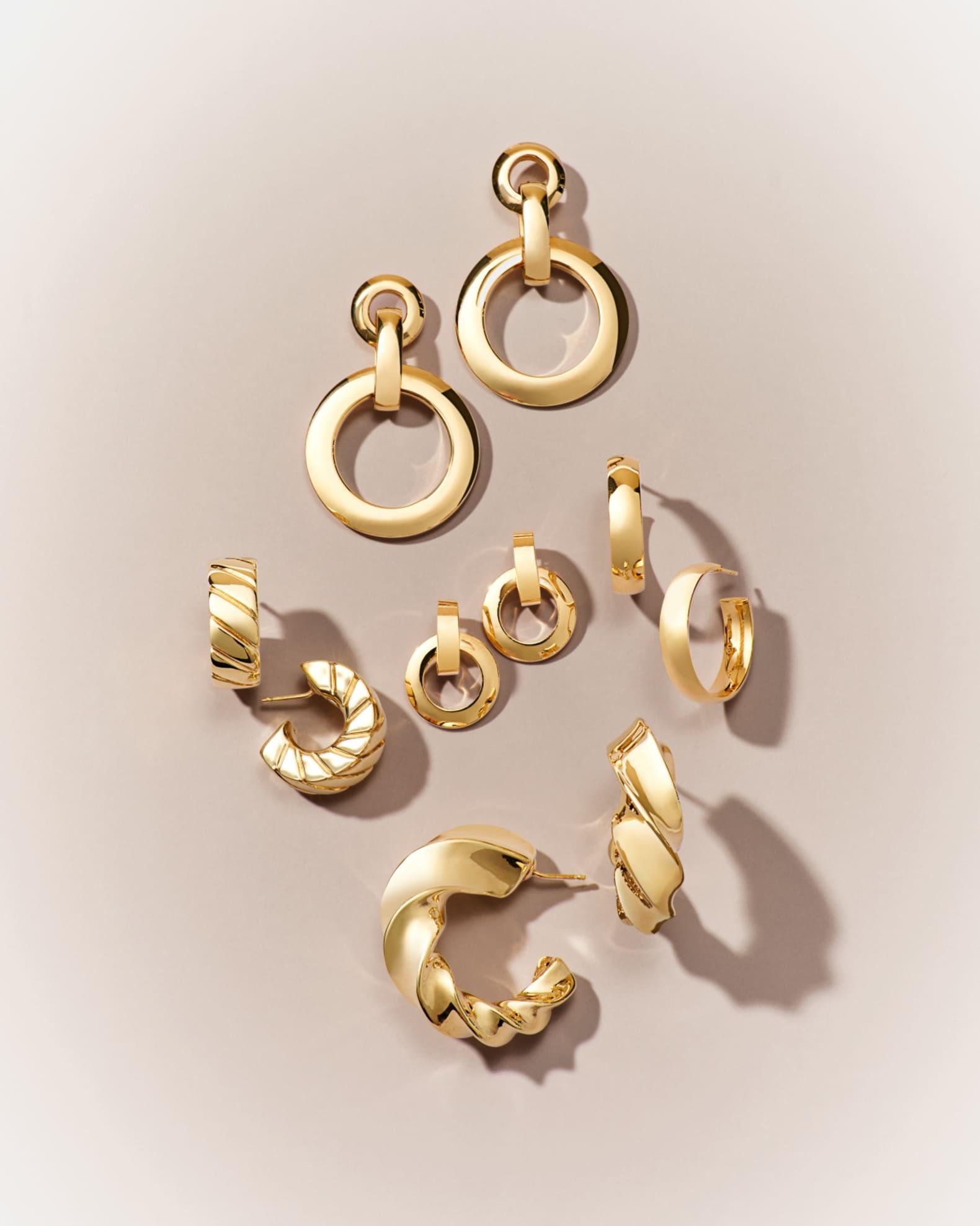 Wide Twisted Hollow Hoop Earrings Product Image