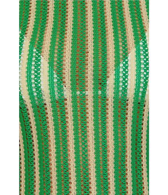 Becca By Rebecca Virtue Cabo Crochet High Neck Sleeveless Swim Cover-Up Dress Product Image