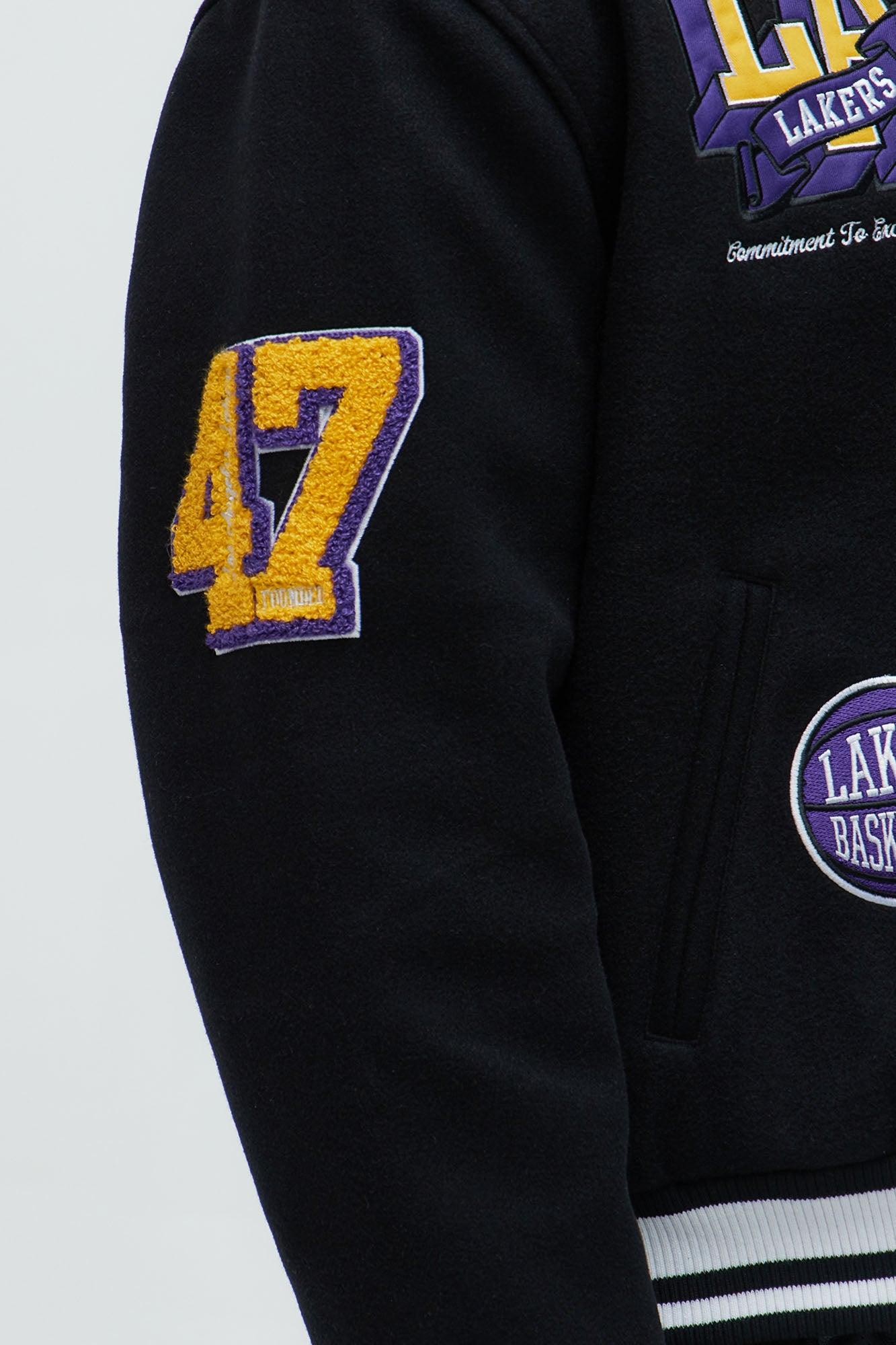 Lakers Ring Leader Varsity Jacket - Black/Yellow Male Product Image