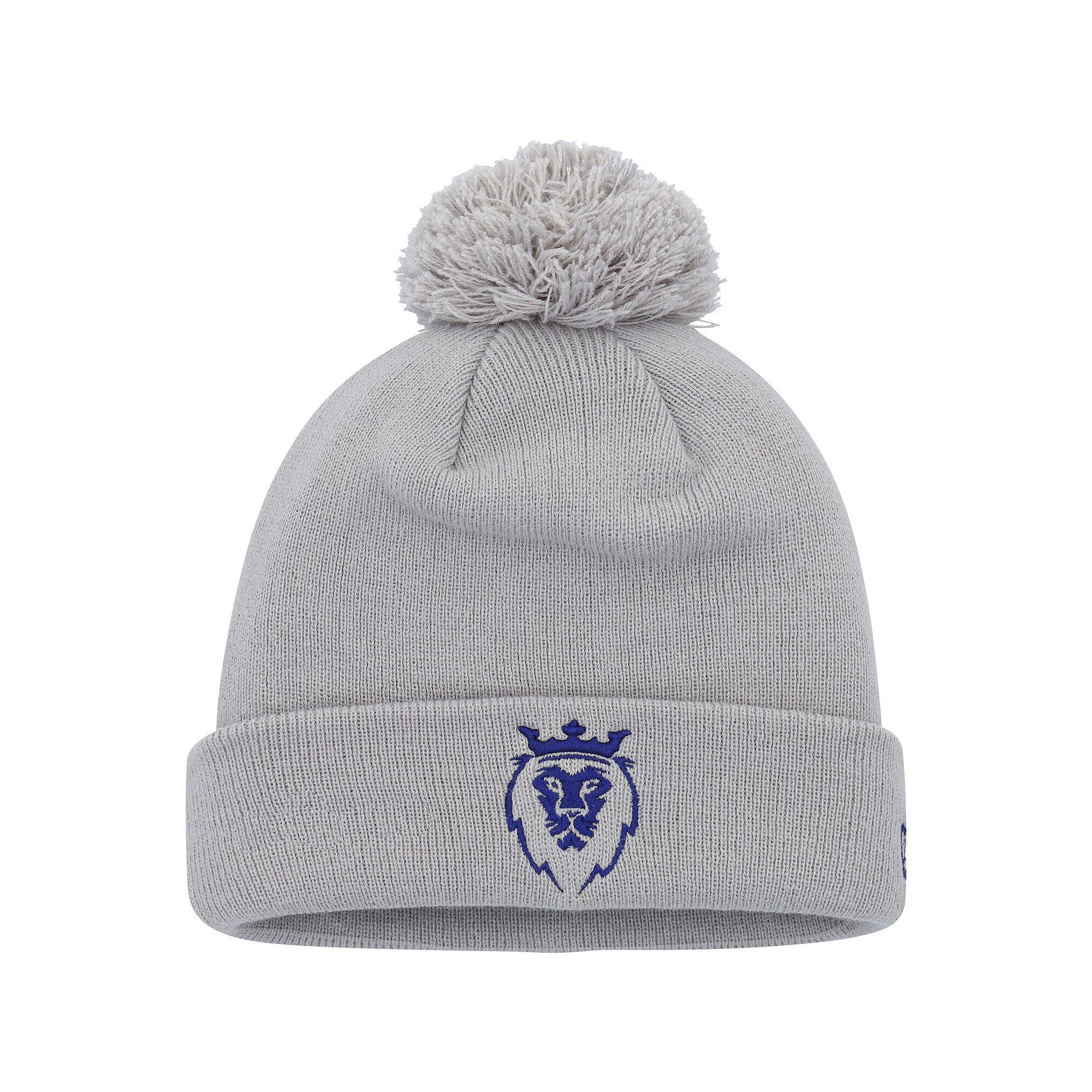 Men's New Era Gray Real Salt Lake Jersey Hook Cuffed Knit Hat with Pom, Slt Grey Product Image
