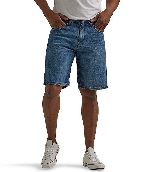 Wrangler® Five-Pocket 10#double; Inseam Knee Denim Shorts Product Image
