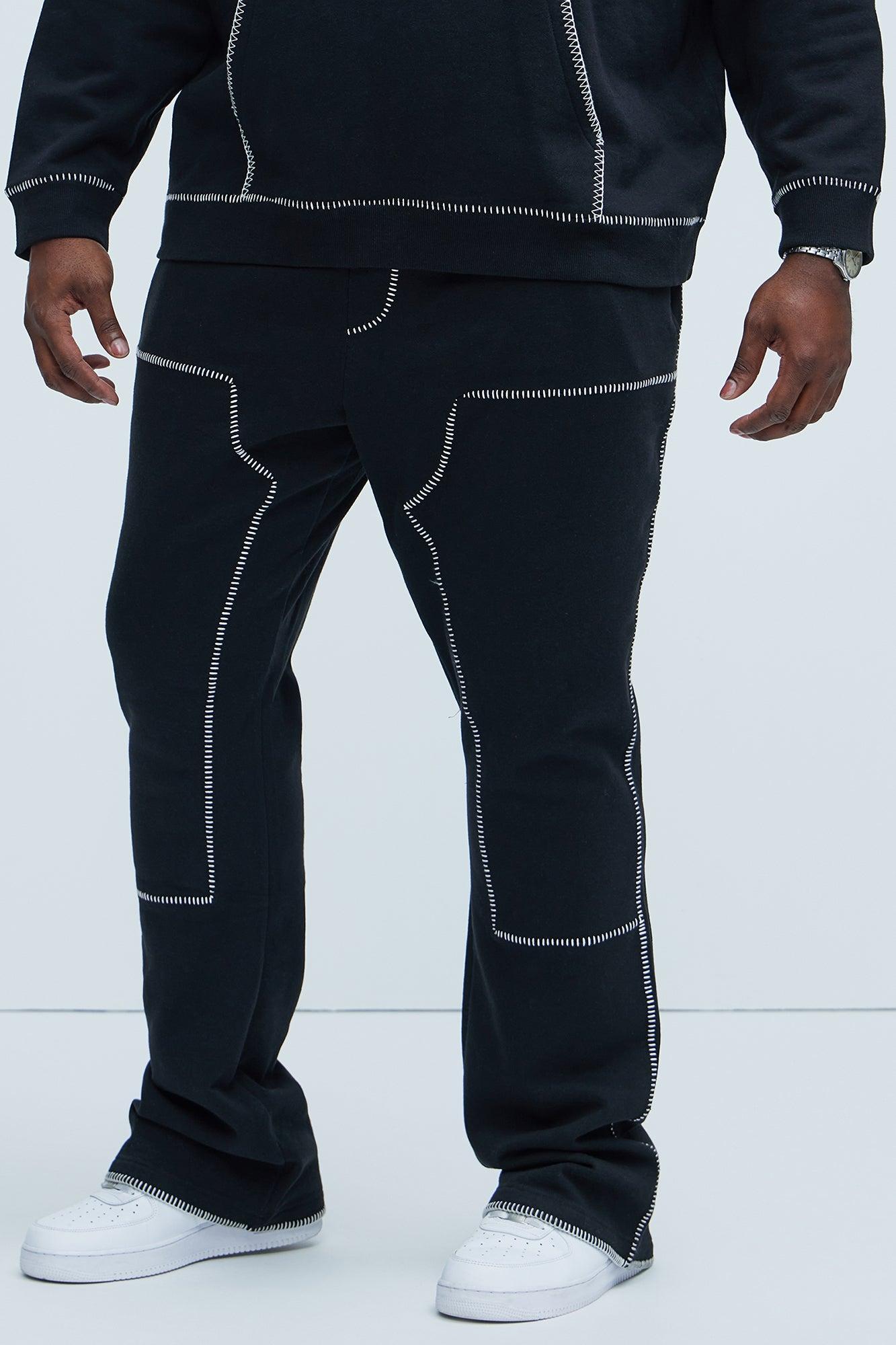 Tyson Stitch Skinny Flared Sweatpants - Black Product Image