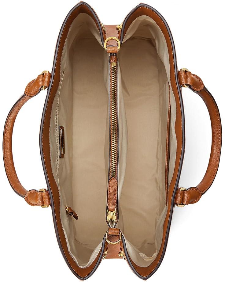 Lauren Ralph Lauren Crosshatch Leather Large Hanna Satchel Product Image