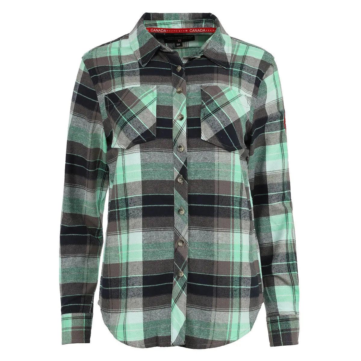 Canada Weather Gear Women's 2 Pocket Plaid Button Up Long Sleeve Shirt Product Image