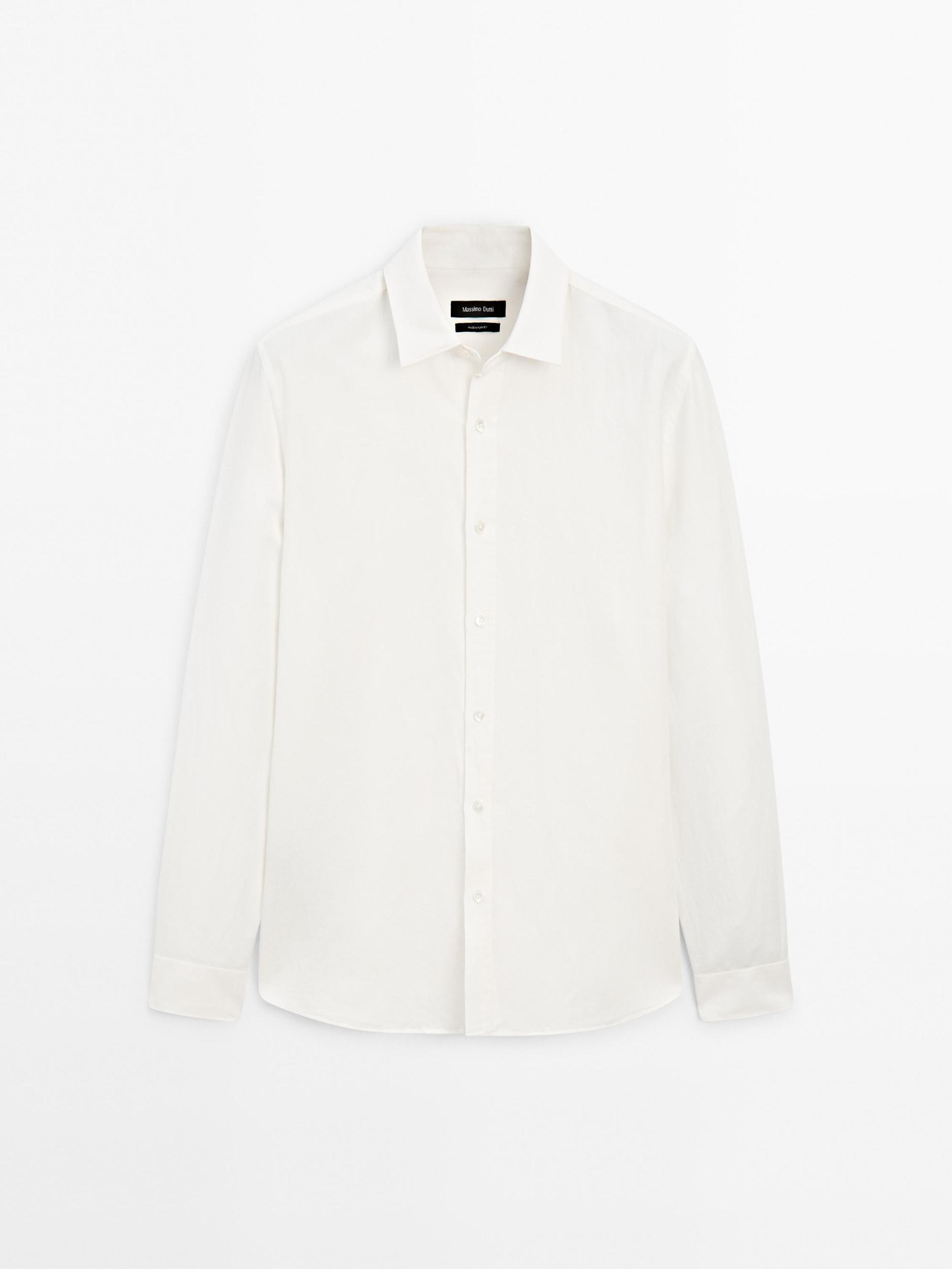 Regular fit linen blend shirt Product Image