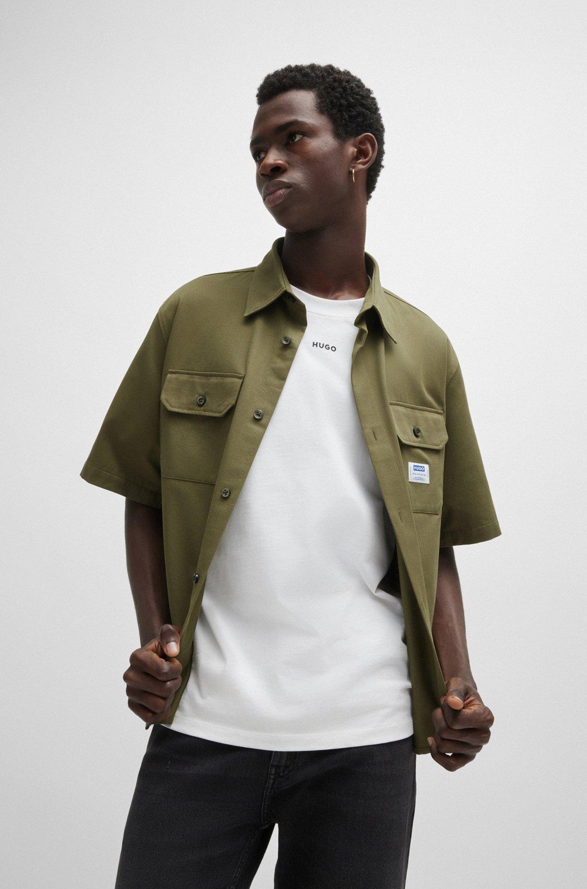 Oversized-fit shirt in cotton twill Product Image