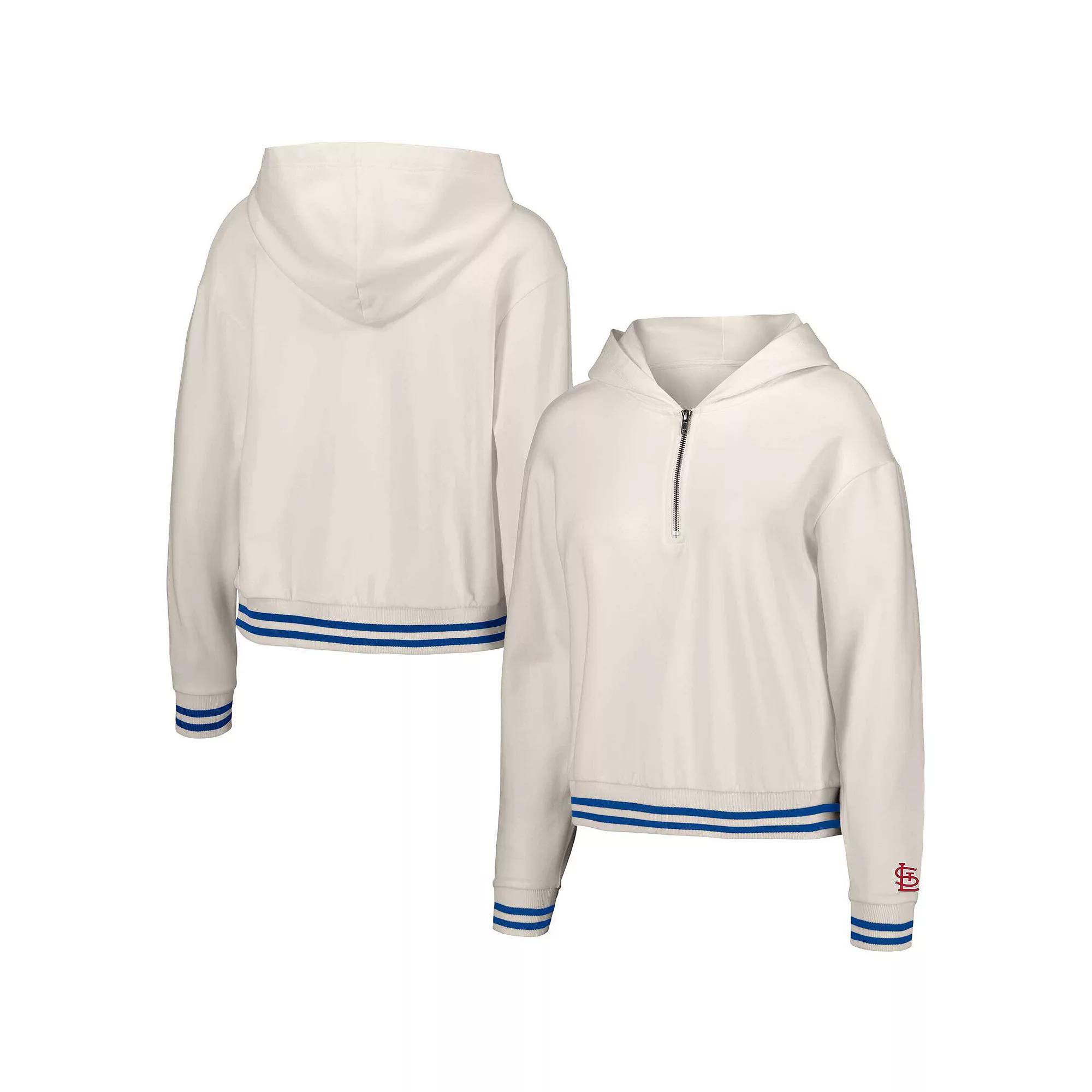 Women's Lusso White St. Louis Cardinals Magnolia Tri-Blend Quarter-Zip Hoodie,  Product Image