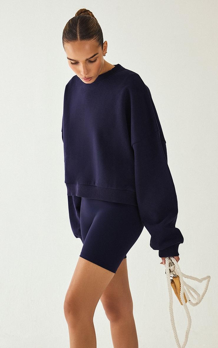 Navy Premium Boxy Sweatshirt Product Image