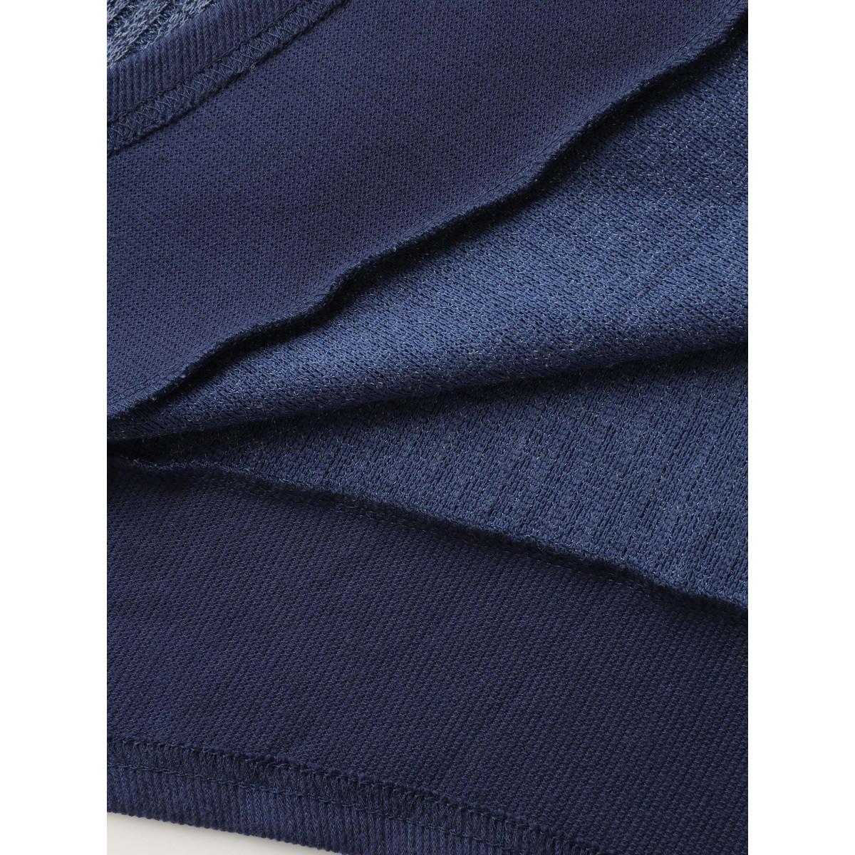 Plus Size Textured Contrast Edge Hooded Jacket Women Indigo Texture Side seam pocket Casual Jackets BloomChic 22-24/3X Product Image