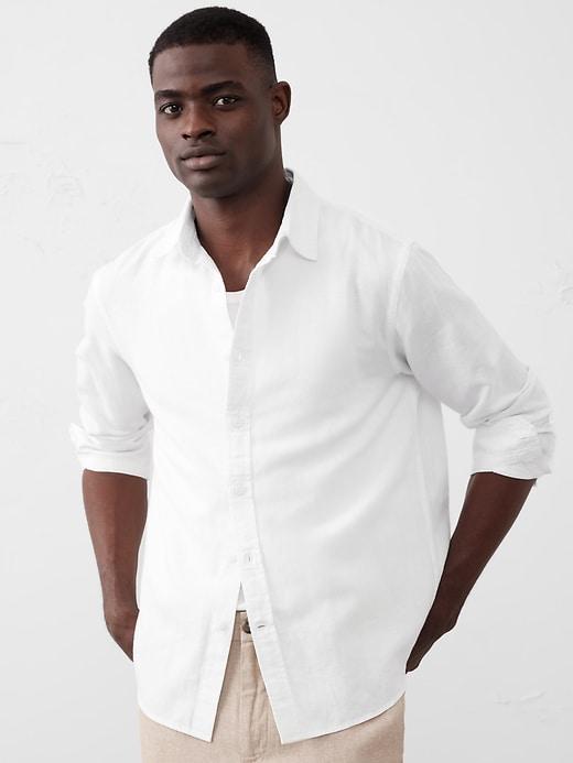 Slim Linen-Blend Shirt Product Image