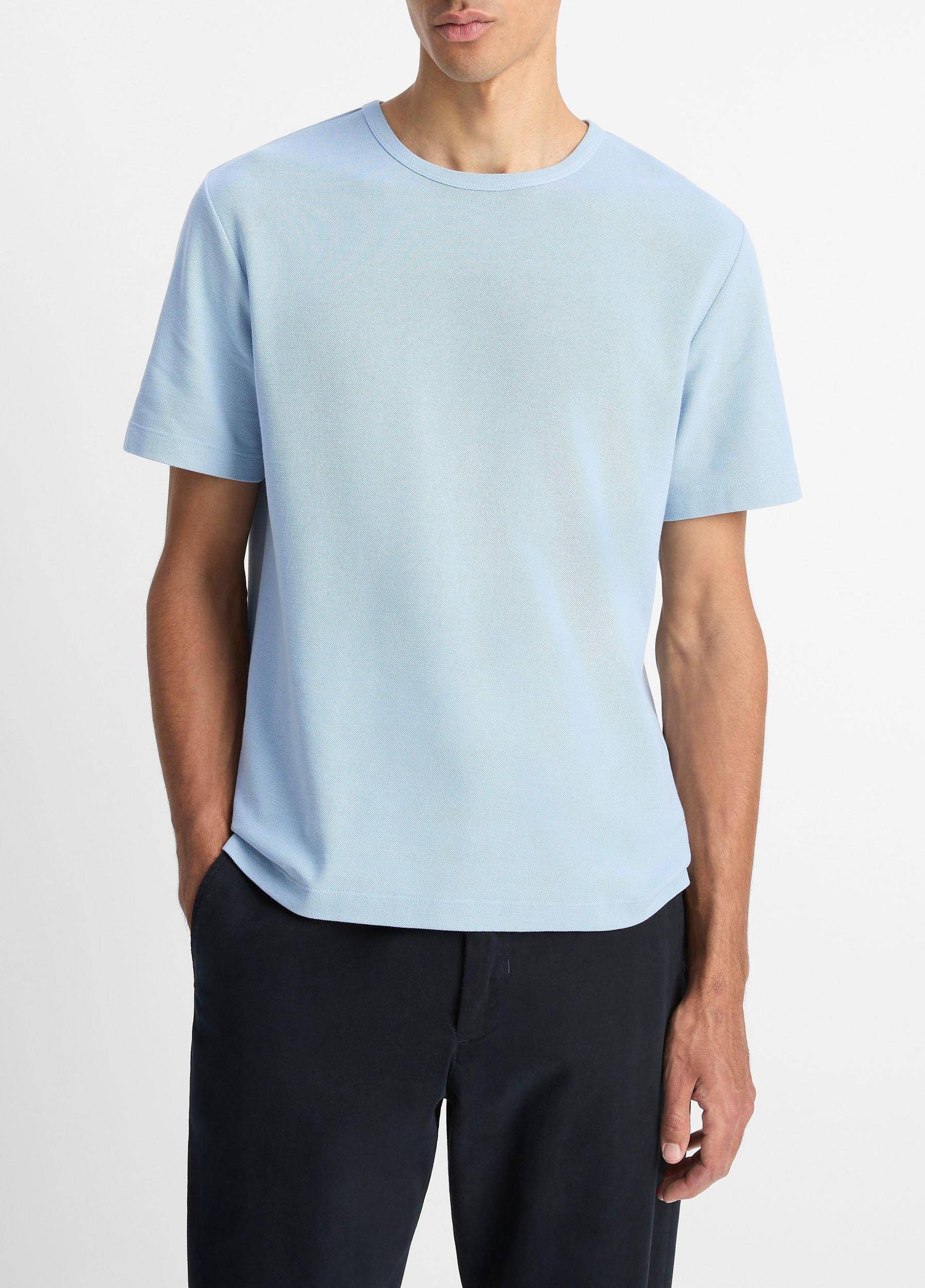 Pima Cotton Piqué Crew Neck T-Shirt Product Image