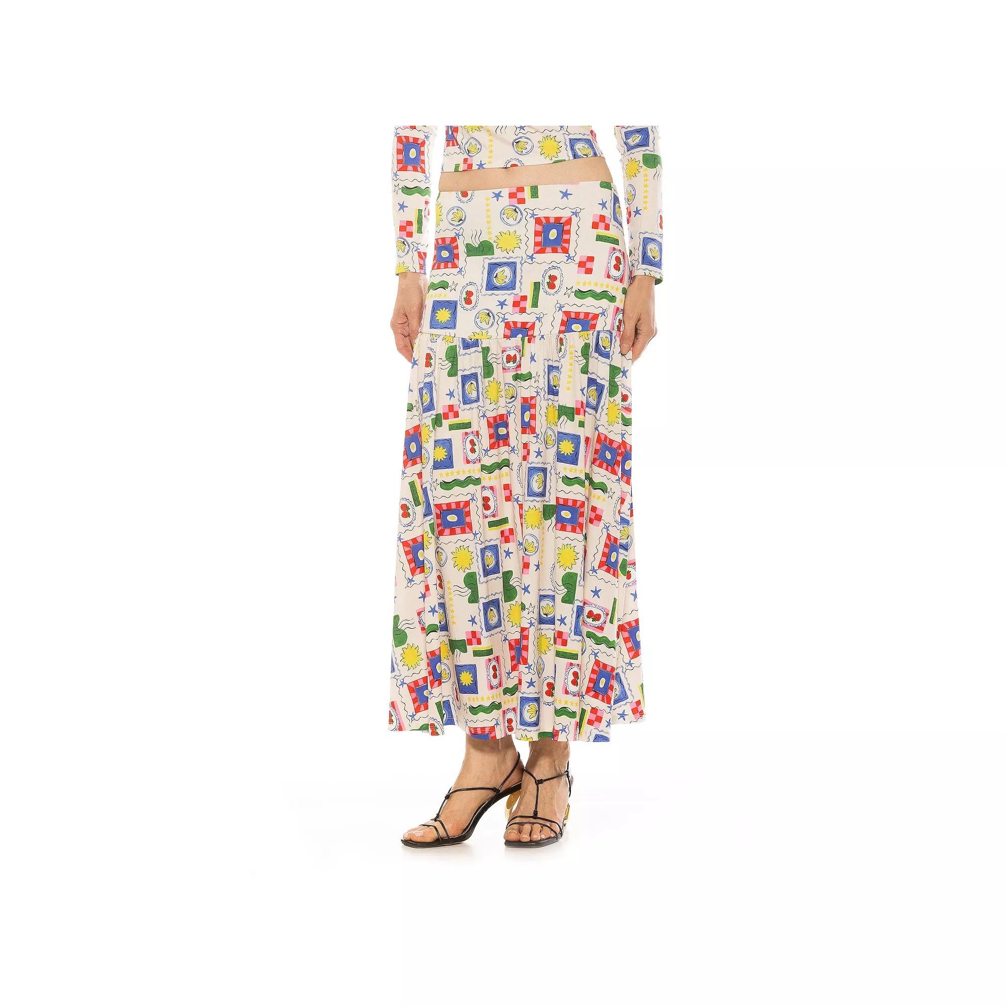 Women's ALEXIA ADMOR Lia Shirred Maxi Skirt,  Product Image