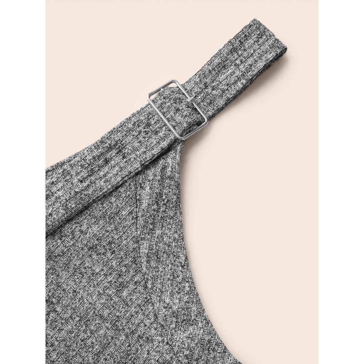 Plus Size Solid Heather Textured Cami Dress Mediumgray Women Casual Texture Non Sleeveless Curvy BloomChic 26/4X Product Image