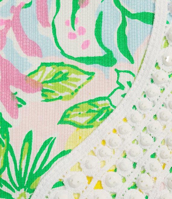 Lilly Pulitzer Sarabeth Bright Delight Patch Print Round Neck Sleeveless Maxi Dress Product Image