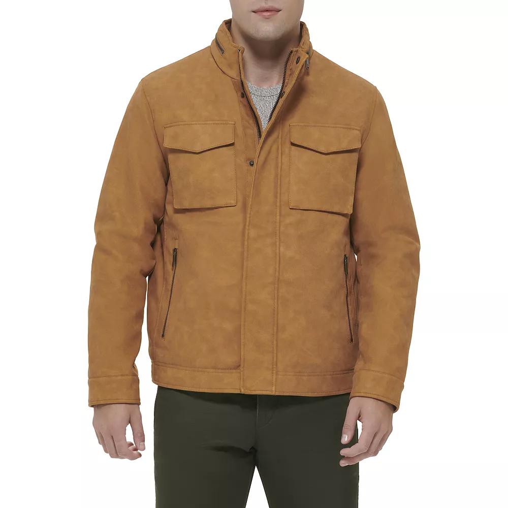 Men's Dockers® Faux Leather Military Jacket, Size: Medium, Gold Product Image