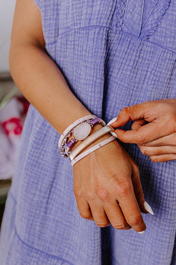 Blissful Break Magnetic Bracelet In Dusty Purple Product Image