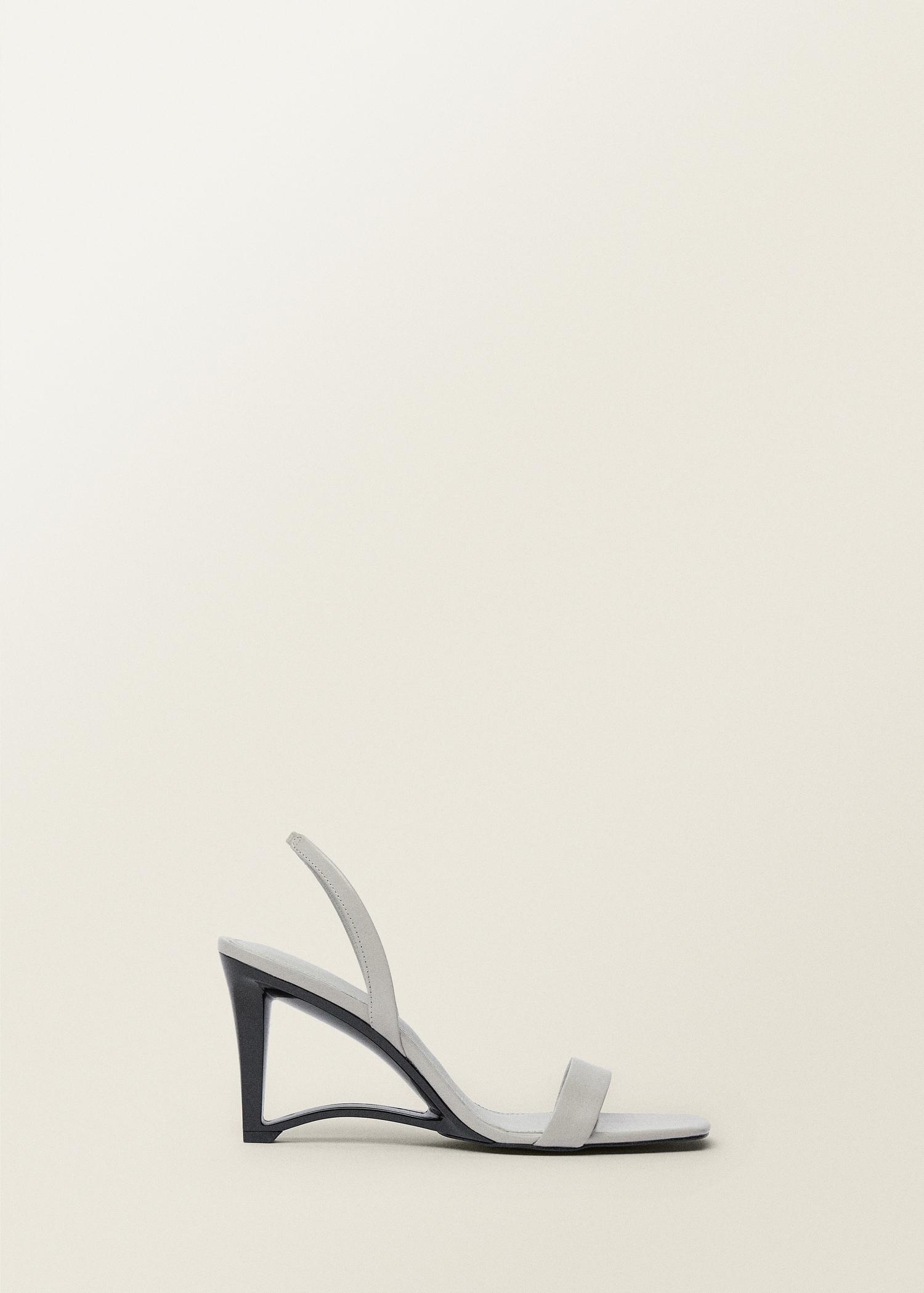 Leather wedge-heel sandals - Women | MANGO USA Product Image