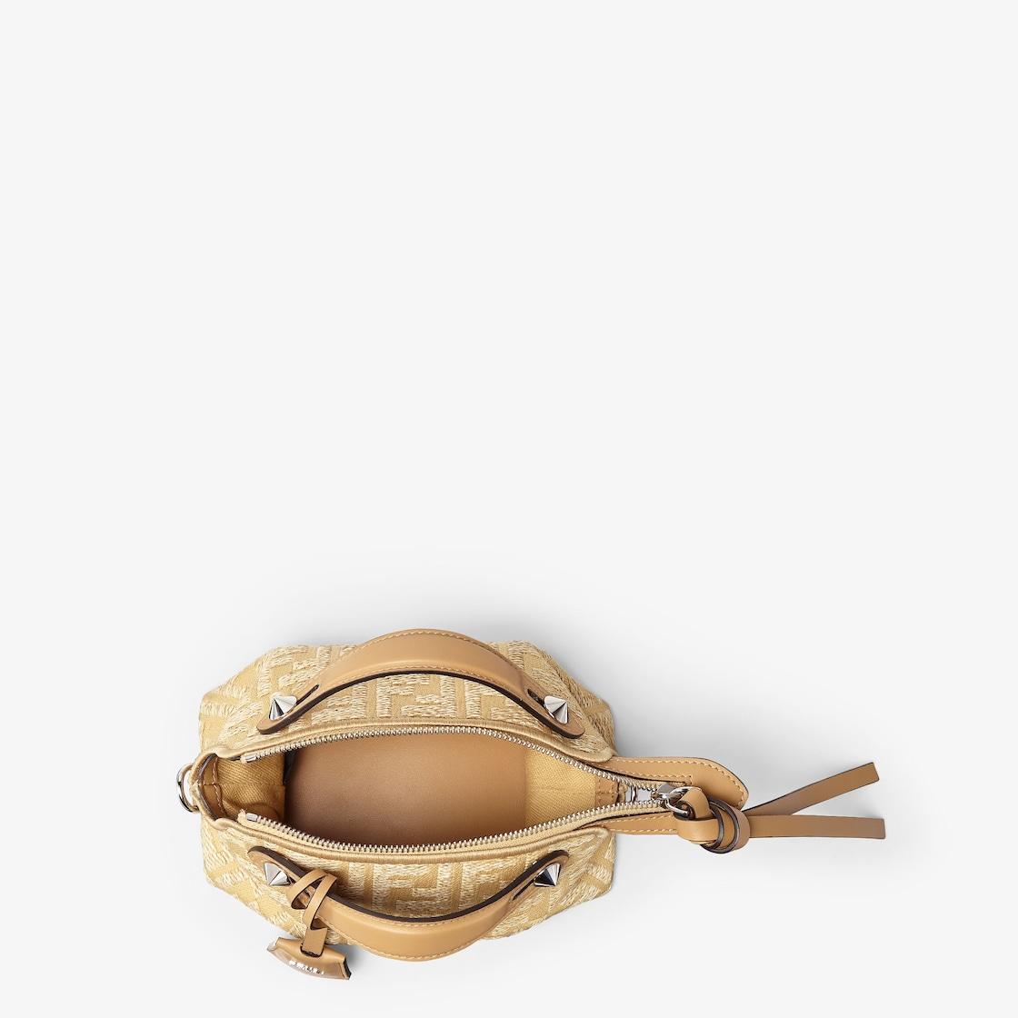 By The Way Soft MiniJacquard fabric mini-bag with raffia FF Product Image