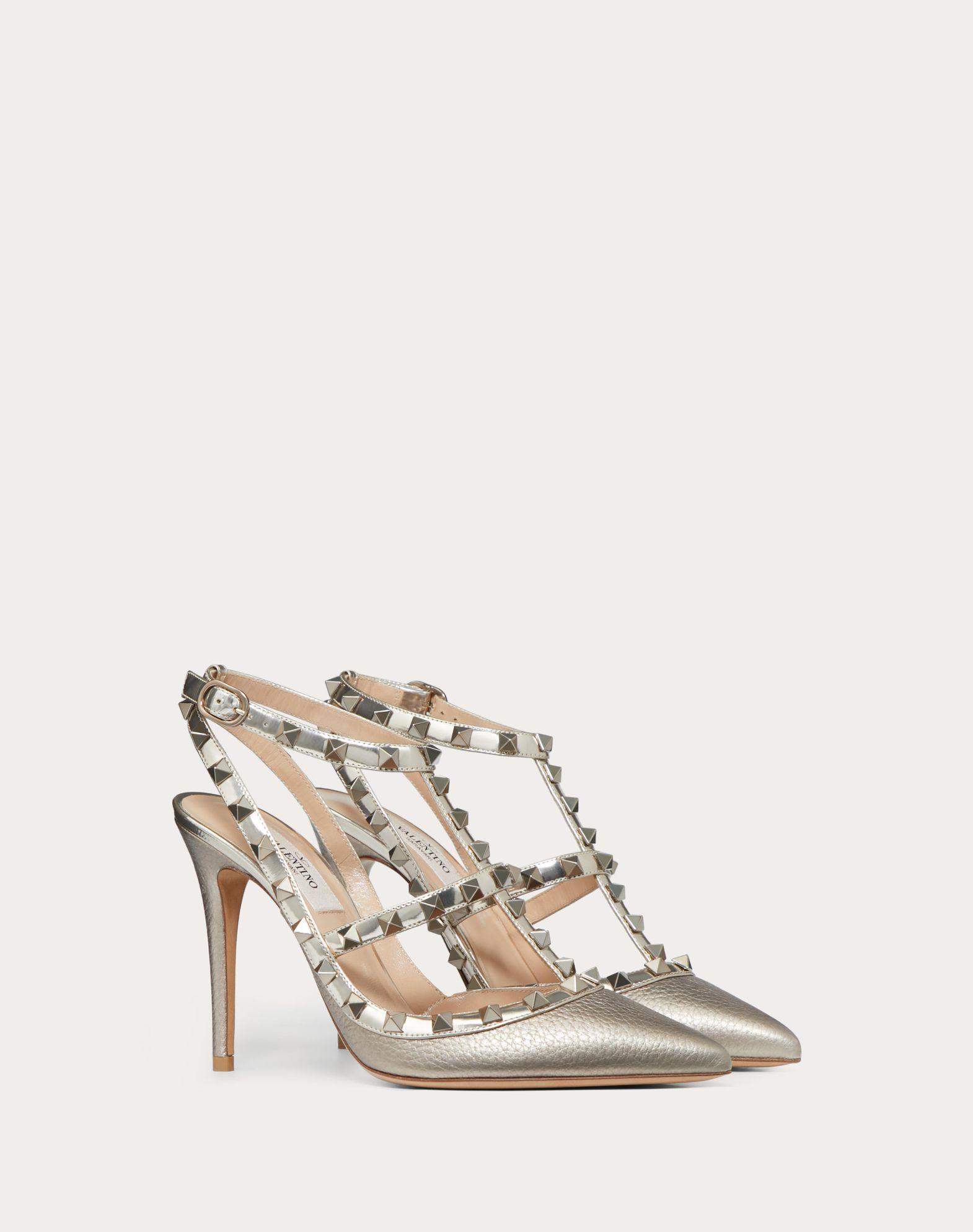 Rockstud Metallic Ankle Strap Pump 100 Mm Product Image
