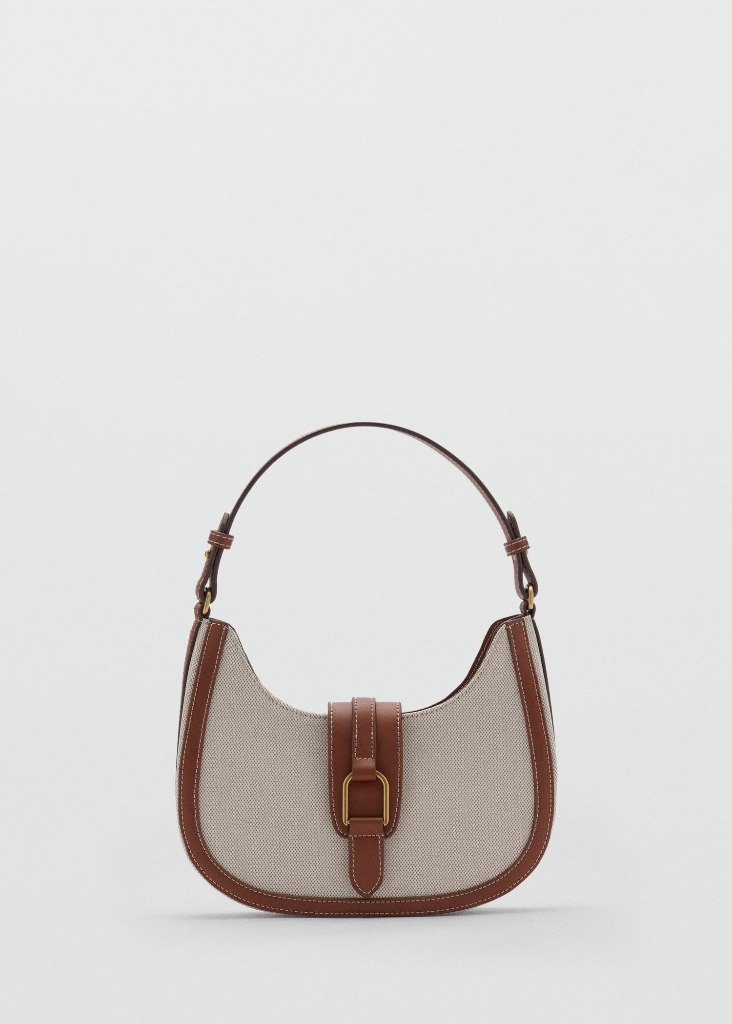 Contrast canvas shoulder bag - Women | MANGO USA Product Image