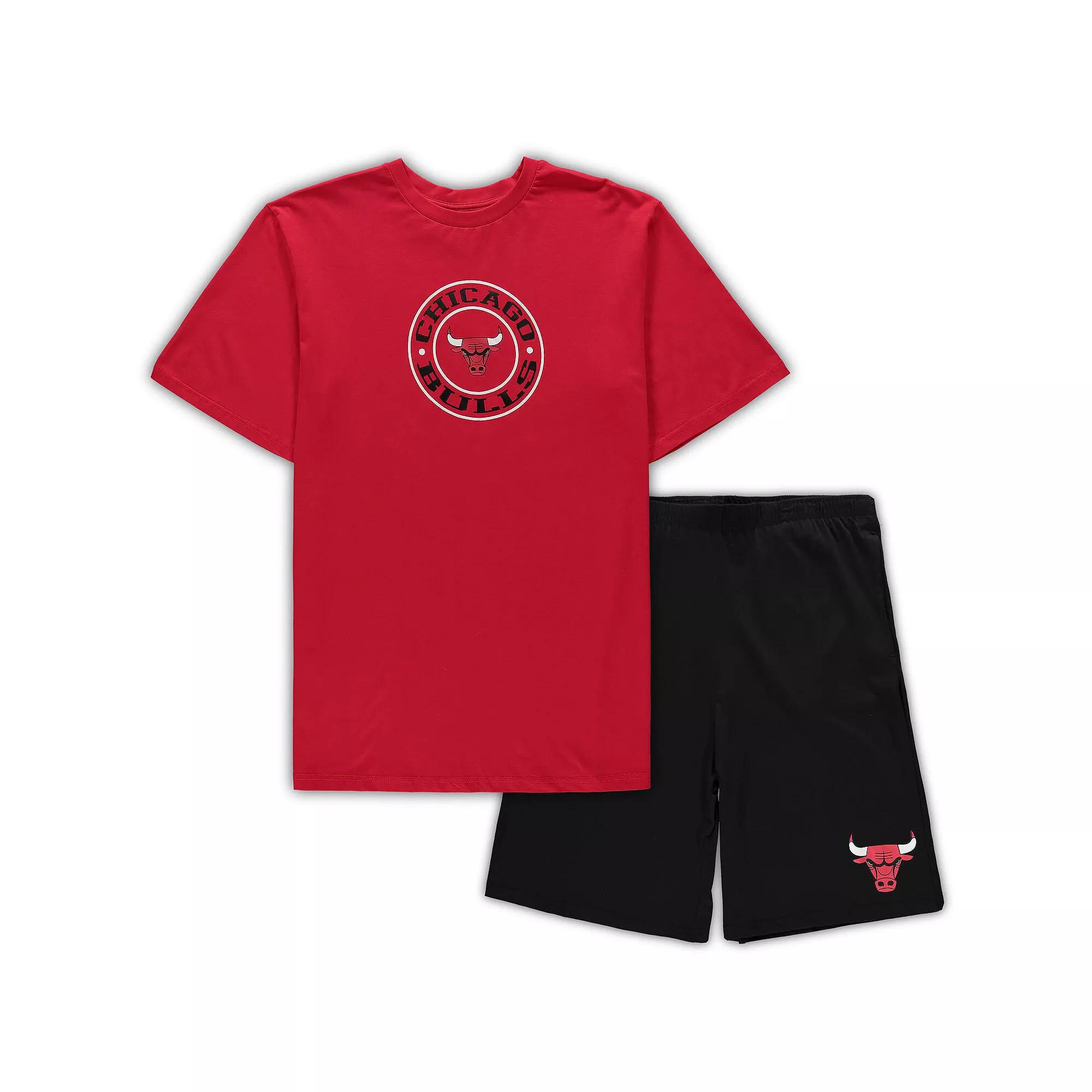 Men's Concepts Sport Red/Black Chicago Bulls Big & Tall T-Shirt & Shorts Sleep Set, Size: XLT Product Image