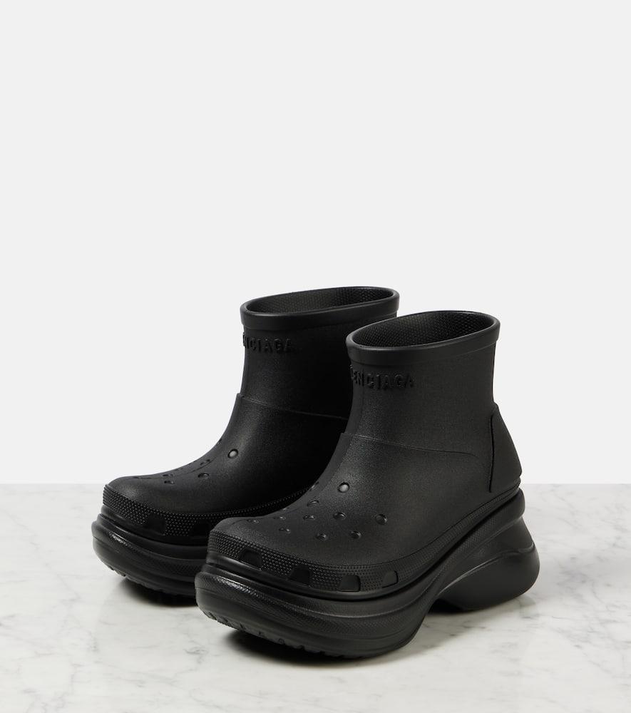 BALENCIAGA Crocs Bootie Rubber Ankle Boots In Black Product Image