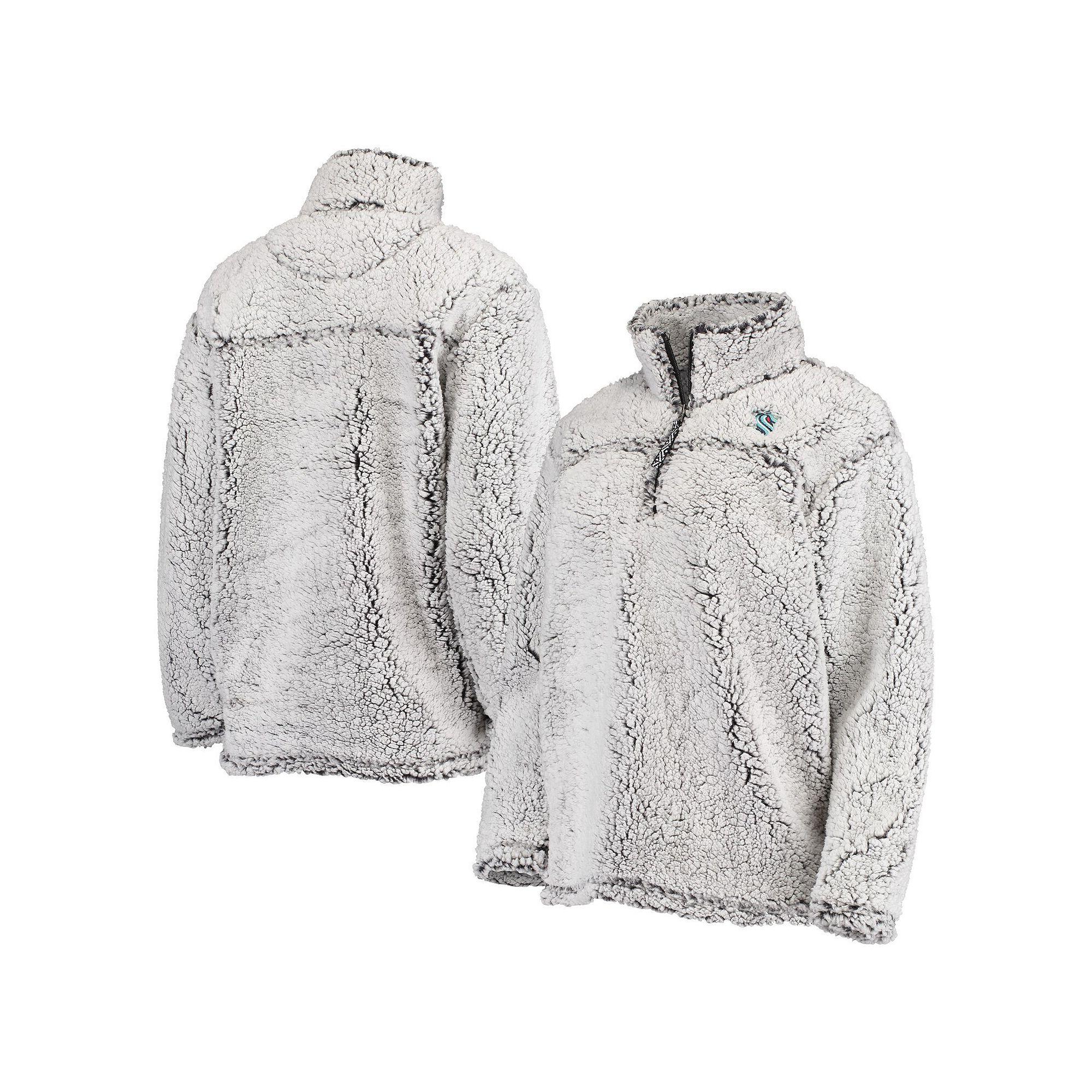 Women's G-III 4Her by Carl Banks Gray Seattle Kraken Sherpa Quarter-Zip Jacket,  Product Image