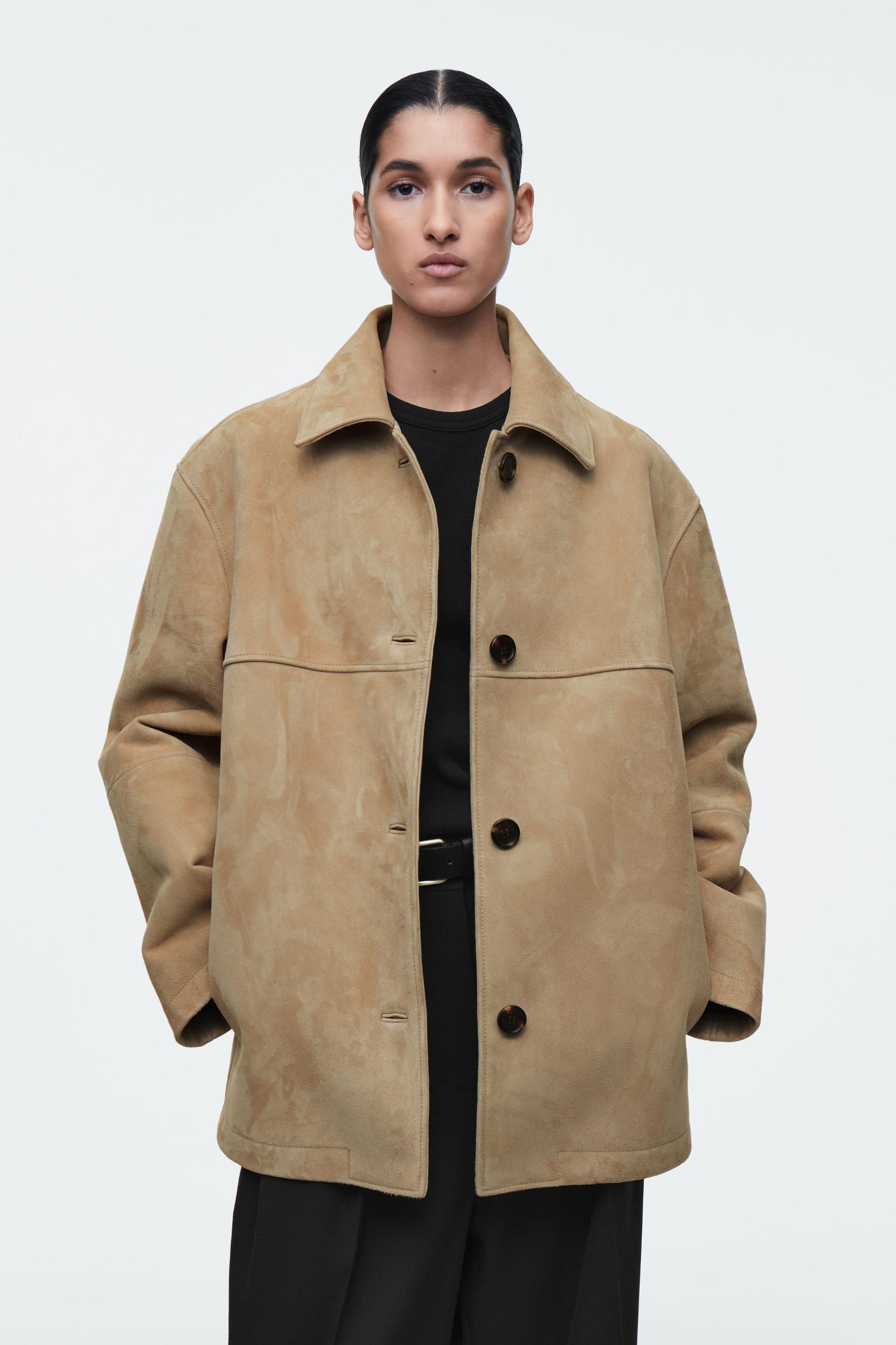 COLLARED SUEDE JACKET Product Image