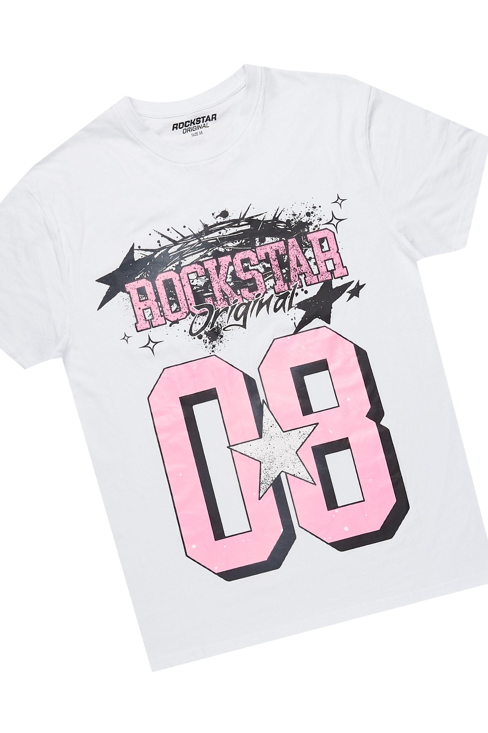 Carolina White/Pink T-Shirt Short Set Female Product Image